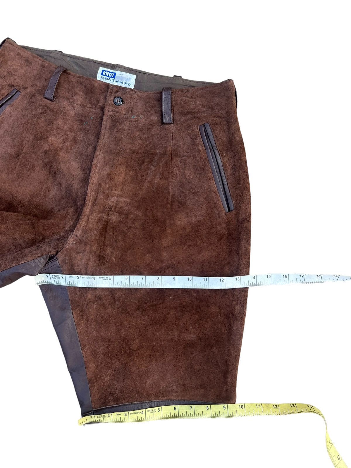 Leather Vintage KNOT Japan Hybrid Suede Calf Leather Short Pant Size US 31 - 3 Thumbnail