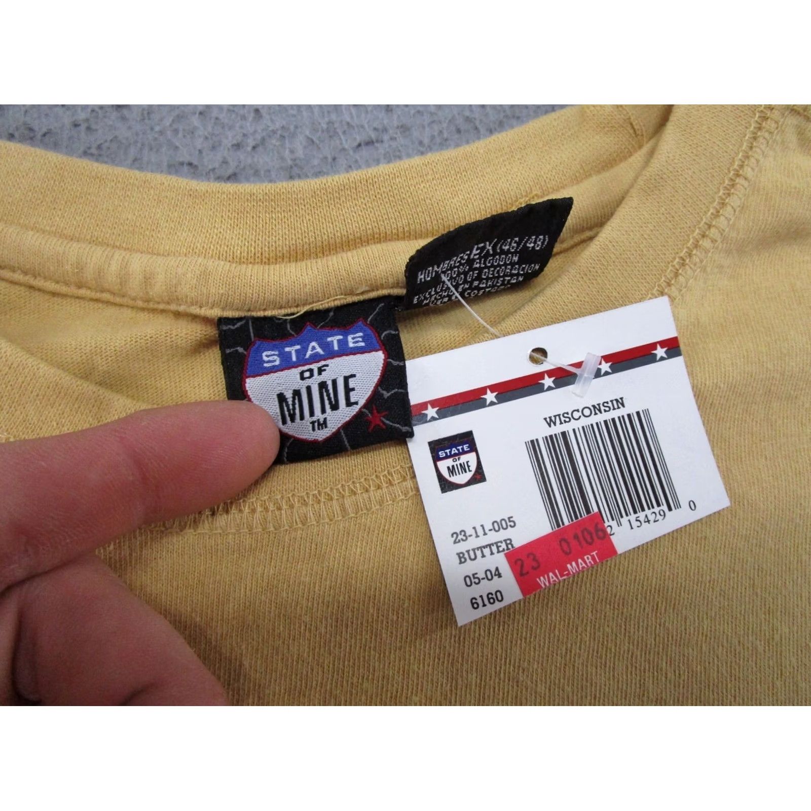 Vintage State of Mine Wisconsin Cheese State Embroidered T-Shirt XL Men Yellow Size US XL / EU 56 / 4 - 3 Thumbnail