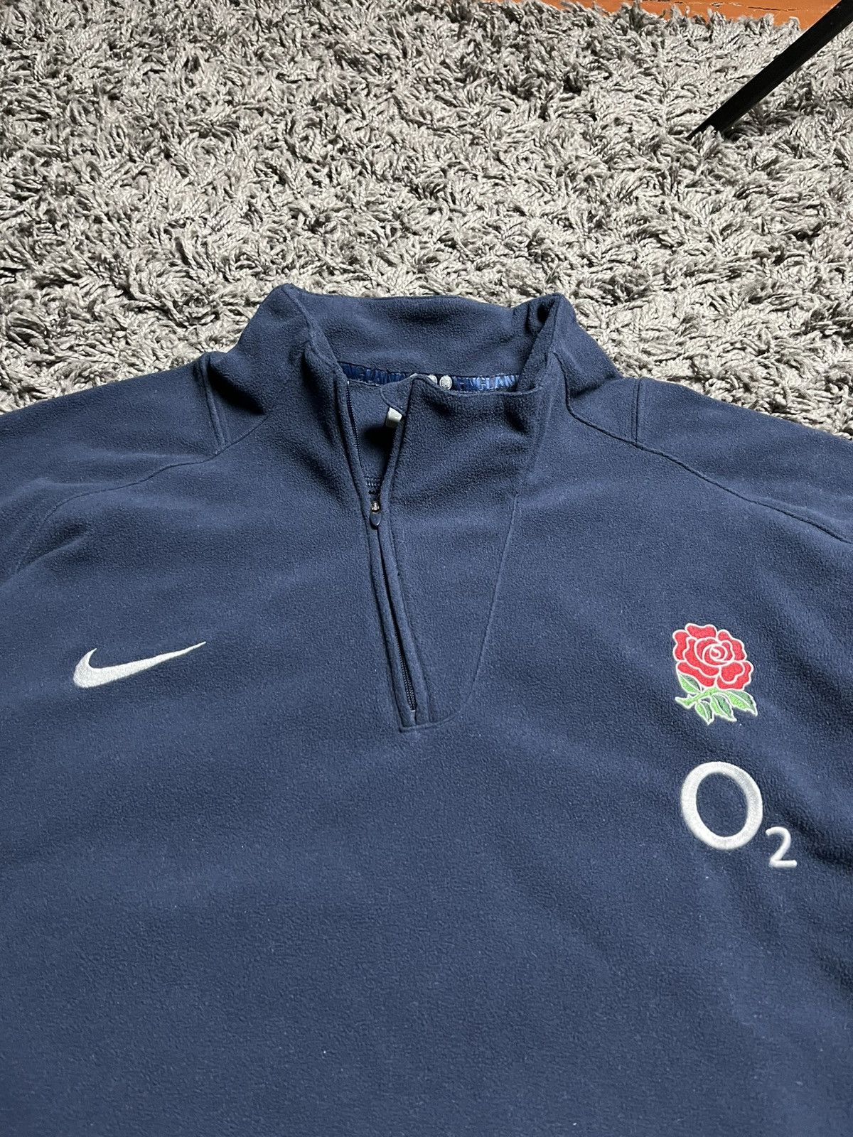 Nike Vintage Nike England Rugby Player Issue Fleece 1/4 Zip O2 Size US XL / EU 56 / 4 - 2 Thumbnail