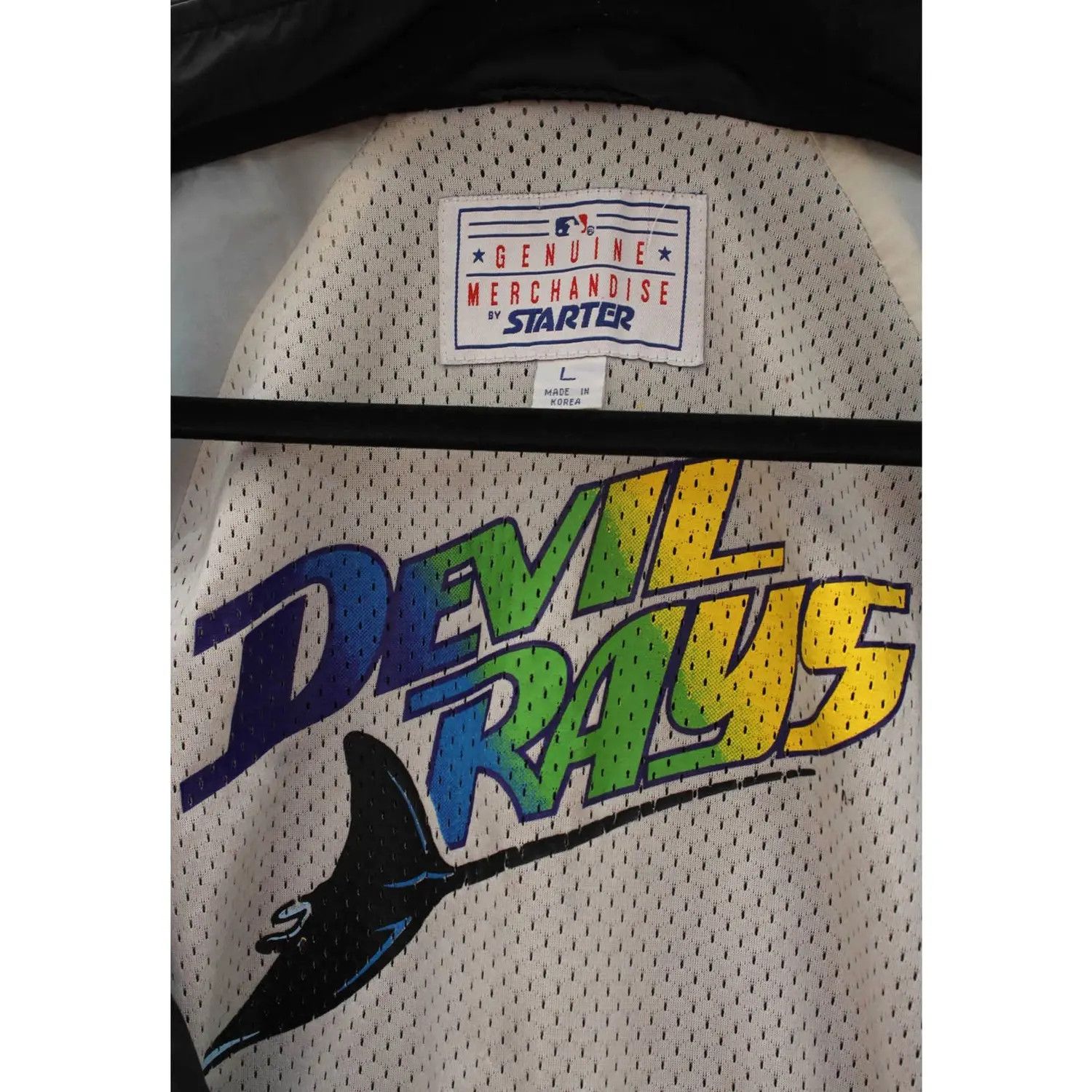 MLB × Starter Tampa Bay Devil Rays 90s STARTER windbreaker L black MLB vtg Size US L / EU 52-54 / 3 - 4 Thumbnail