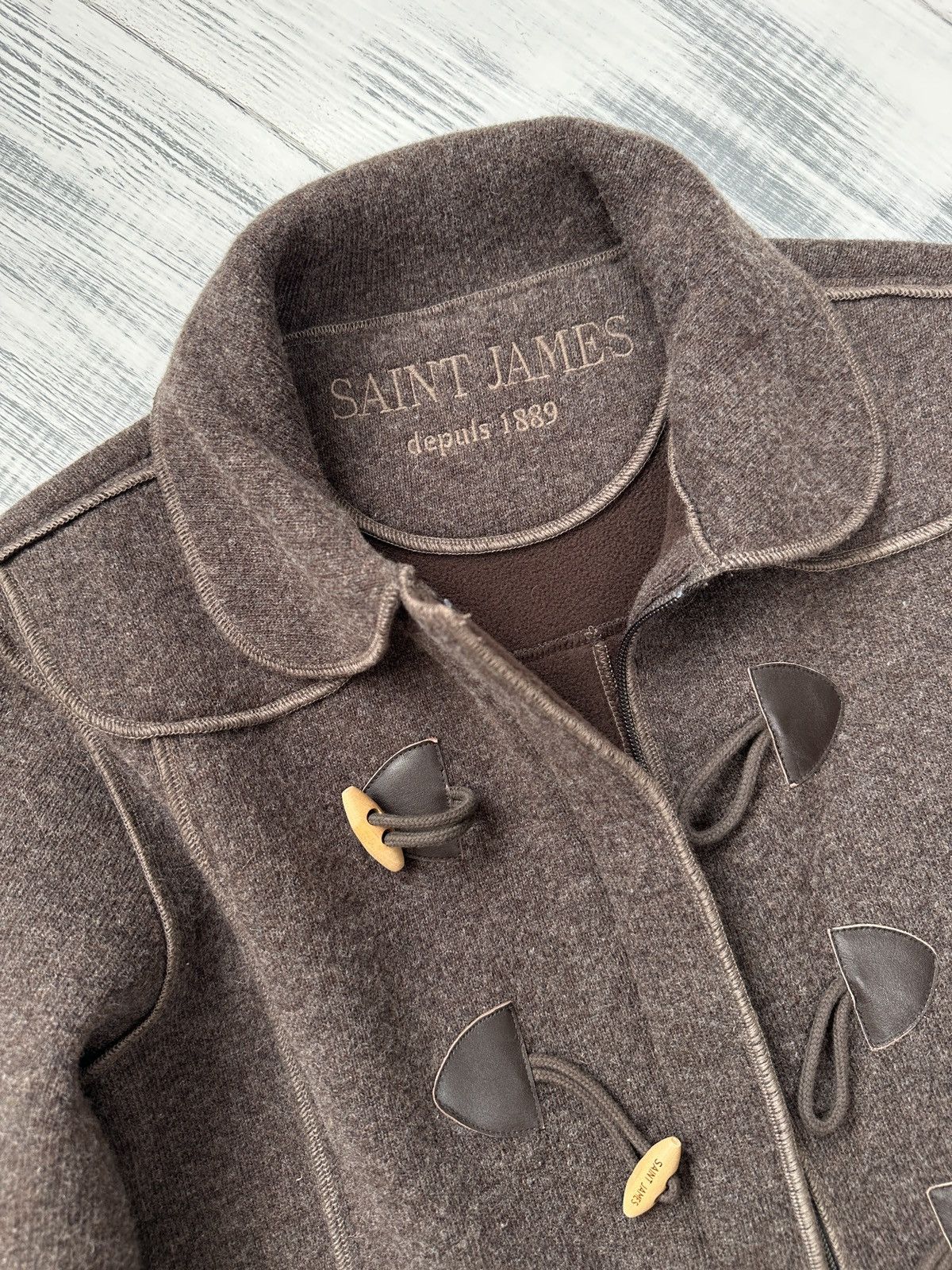 Saint James SAINT JAMES Wool Jacket Duffle Coat Brown Women’s UK 14 Size L / US 10 / IT 46 - 6 Thumbnail