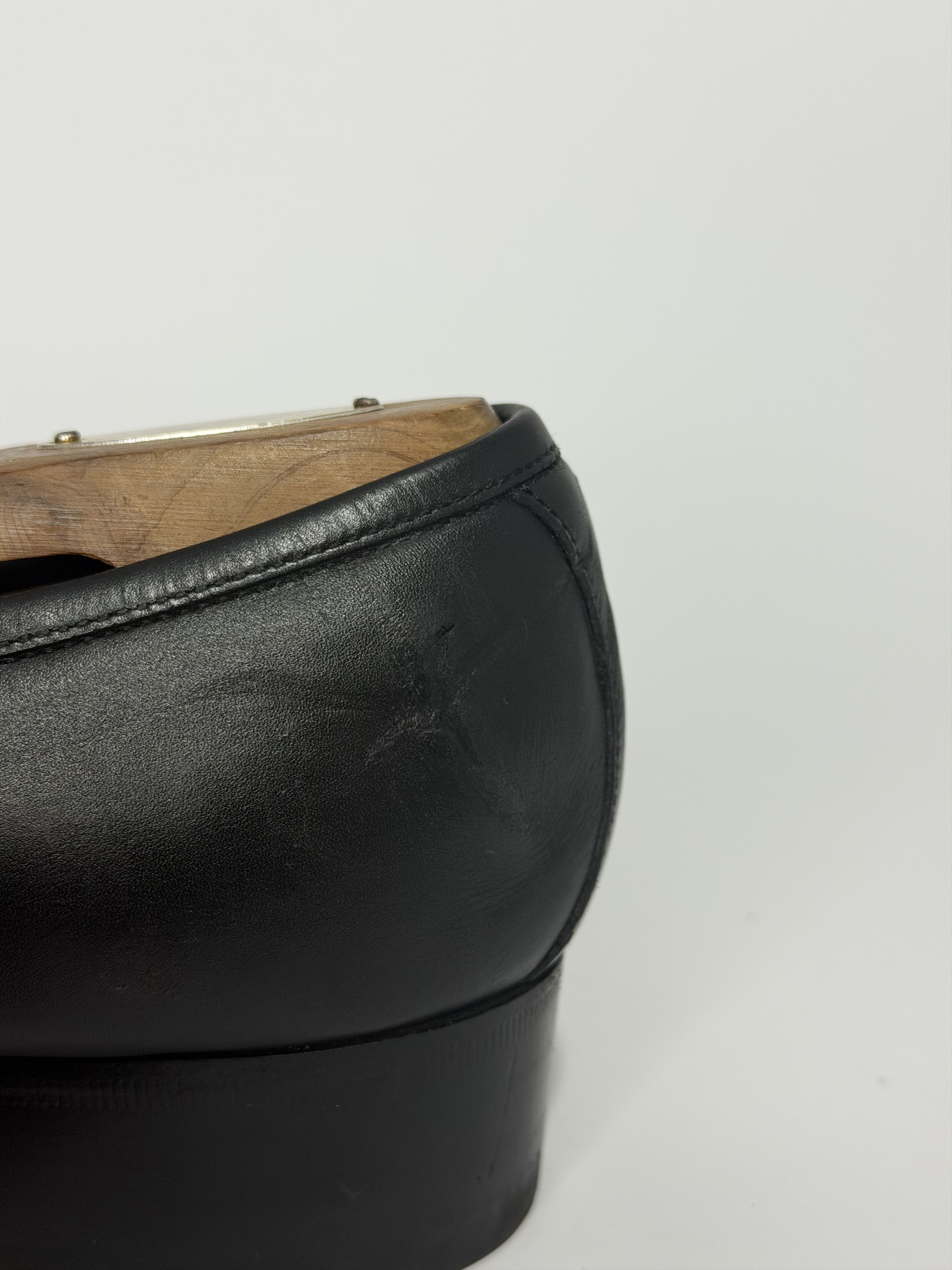 Gucci Gucci Black Leather Web GG Detailed Tassel Loafers Size US 10 / EU 43 - 4 Thumbnail