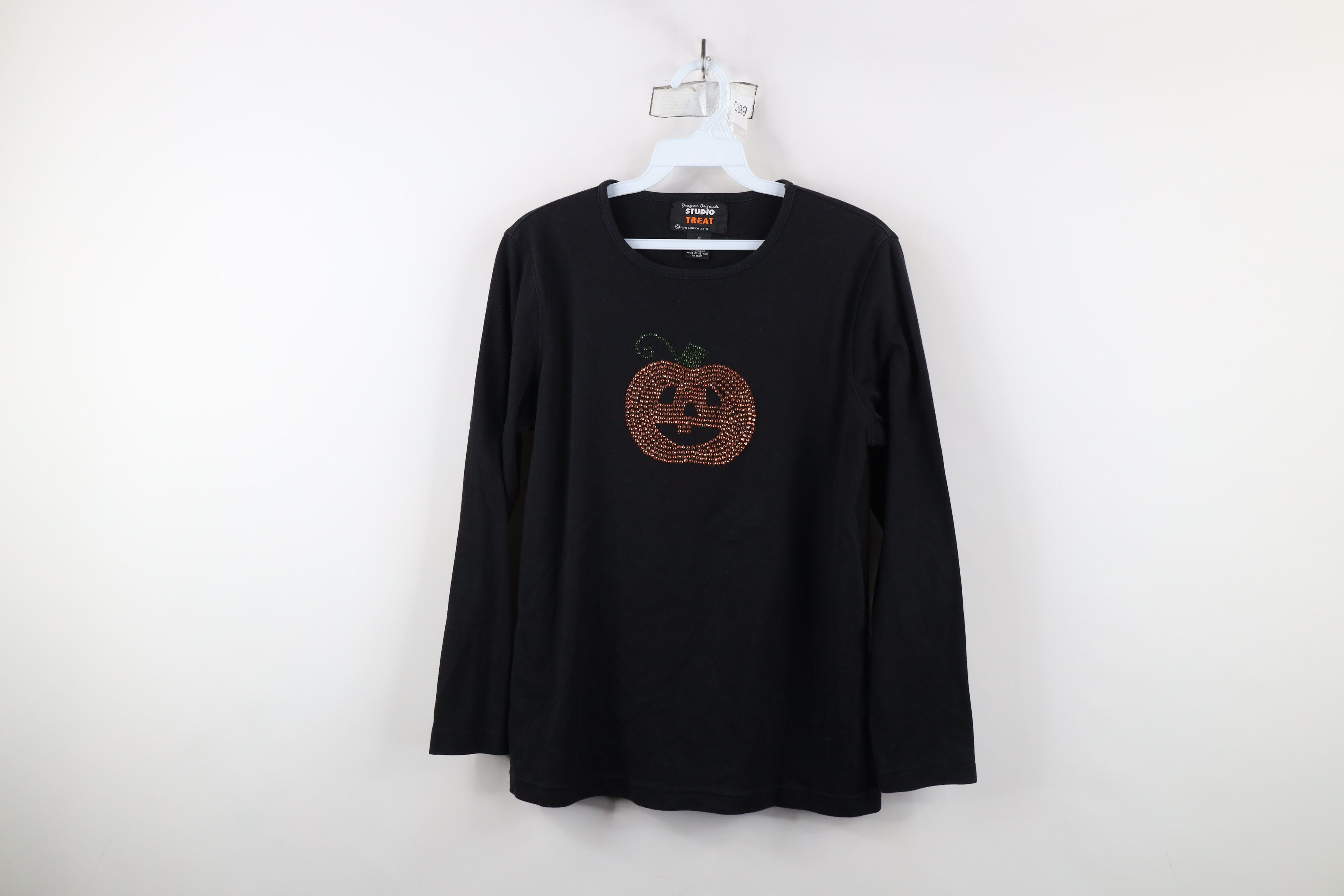 Vintage Vintage 90s Streetwear Sequin Pumpkin Long Sleeve T-Shirt Size M / US 6-8 / IT 42-44 - 1 Thumbnail