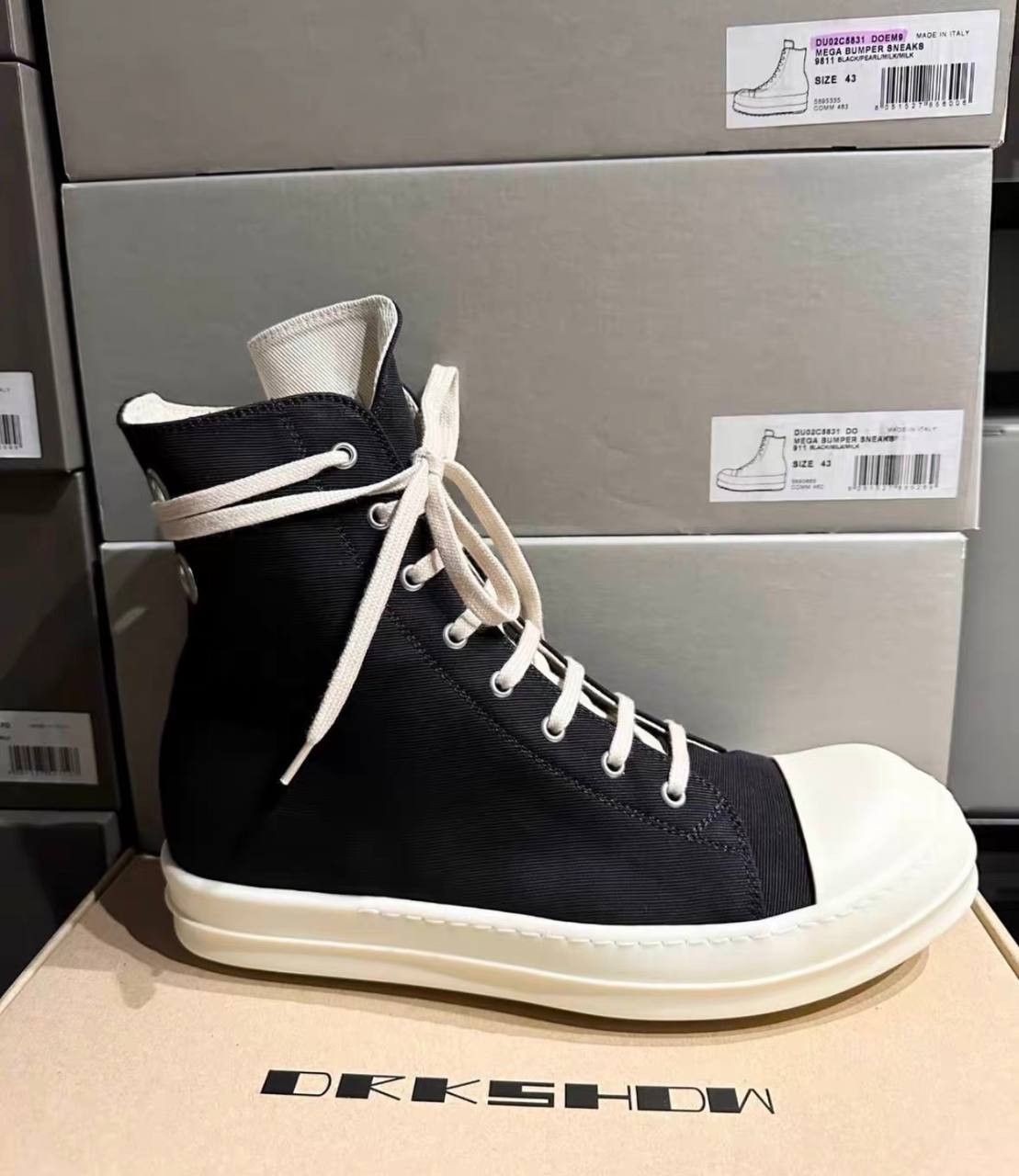 Rick Owens Authentic RO Canvas High-Top Sneakers Size US 9.5 / EU 42-43 - 2 Thumbnail
