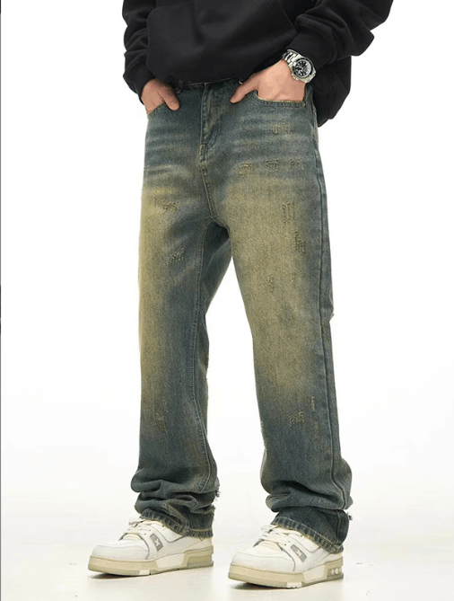 Japanese Brand × Jean American high street washed distressed flared jeans for men Size US 32 / EU 48 - 1 Thumbnail