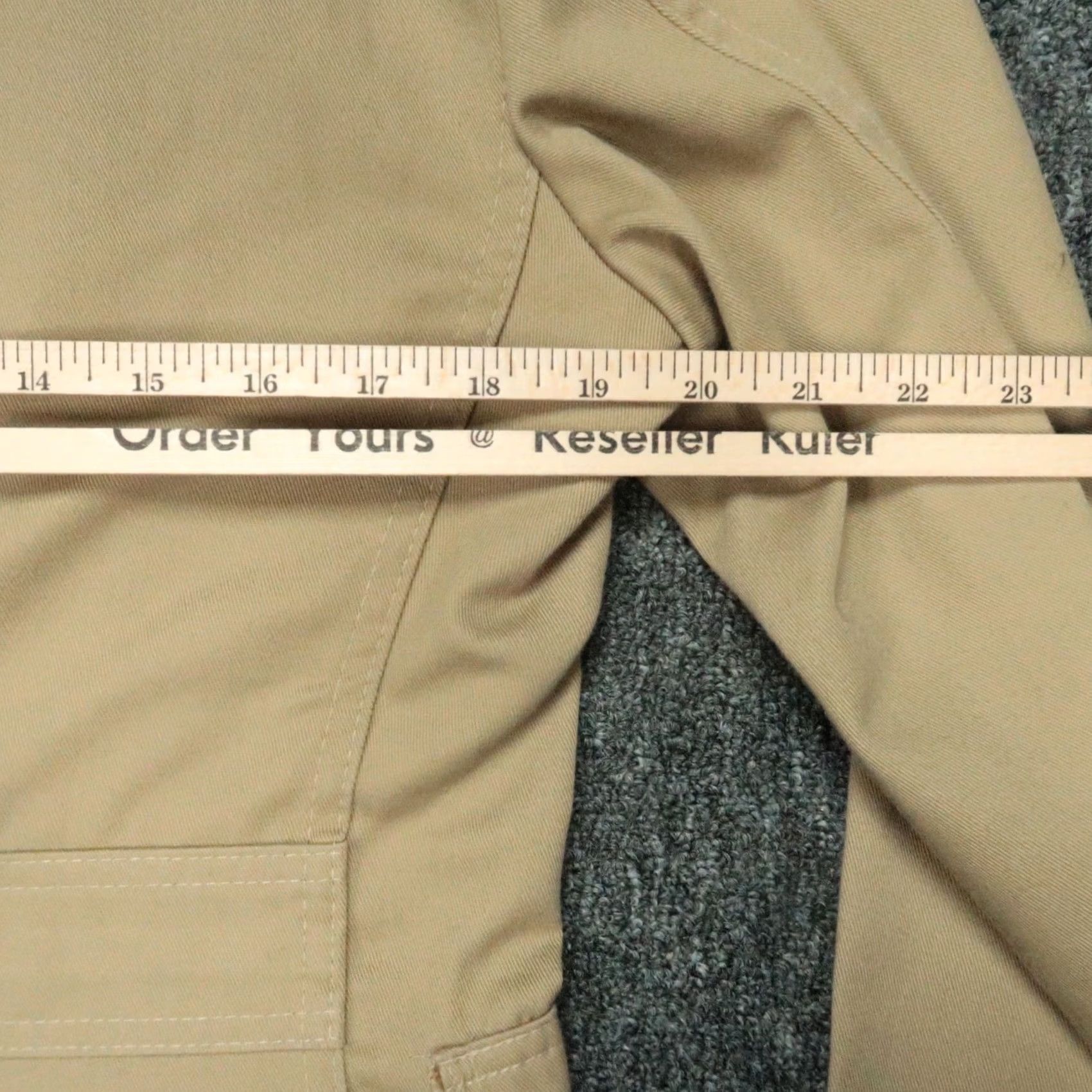 Lee VINTAGE Lee Blazer Mens 40R Khaki Sport Coat Two Button Patch Pockets Brass Buttons VTG Size 40R - 7 Thumbnail