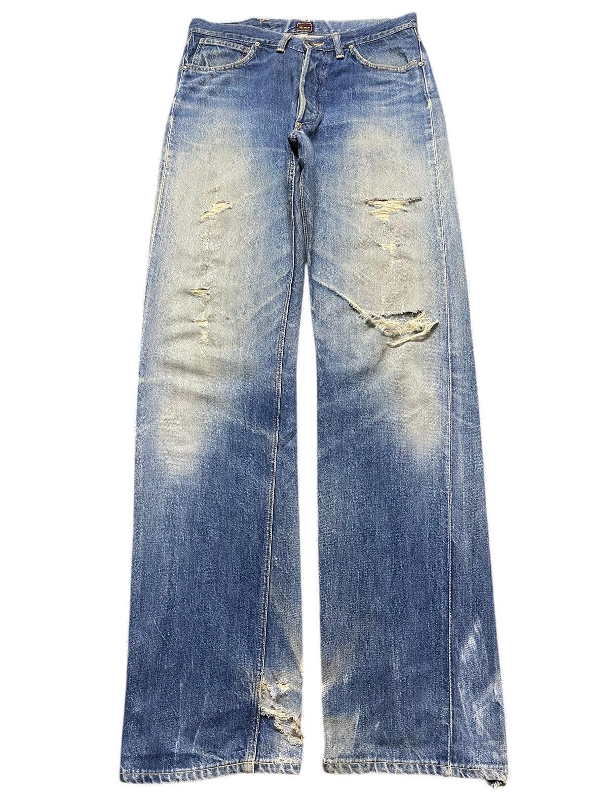 Lee Vintage 70s Lee Union Made Selvedge Mud Wash Faded Distress Size US 32 / EU 48 - 2 Thumbnail