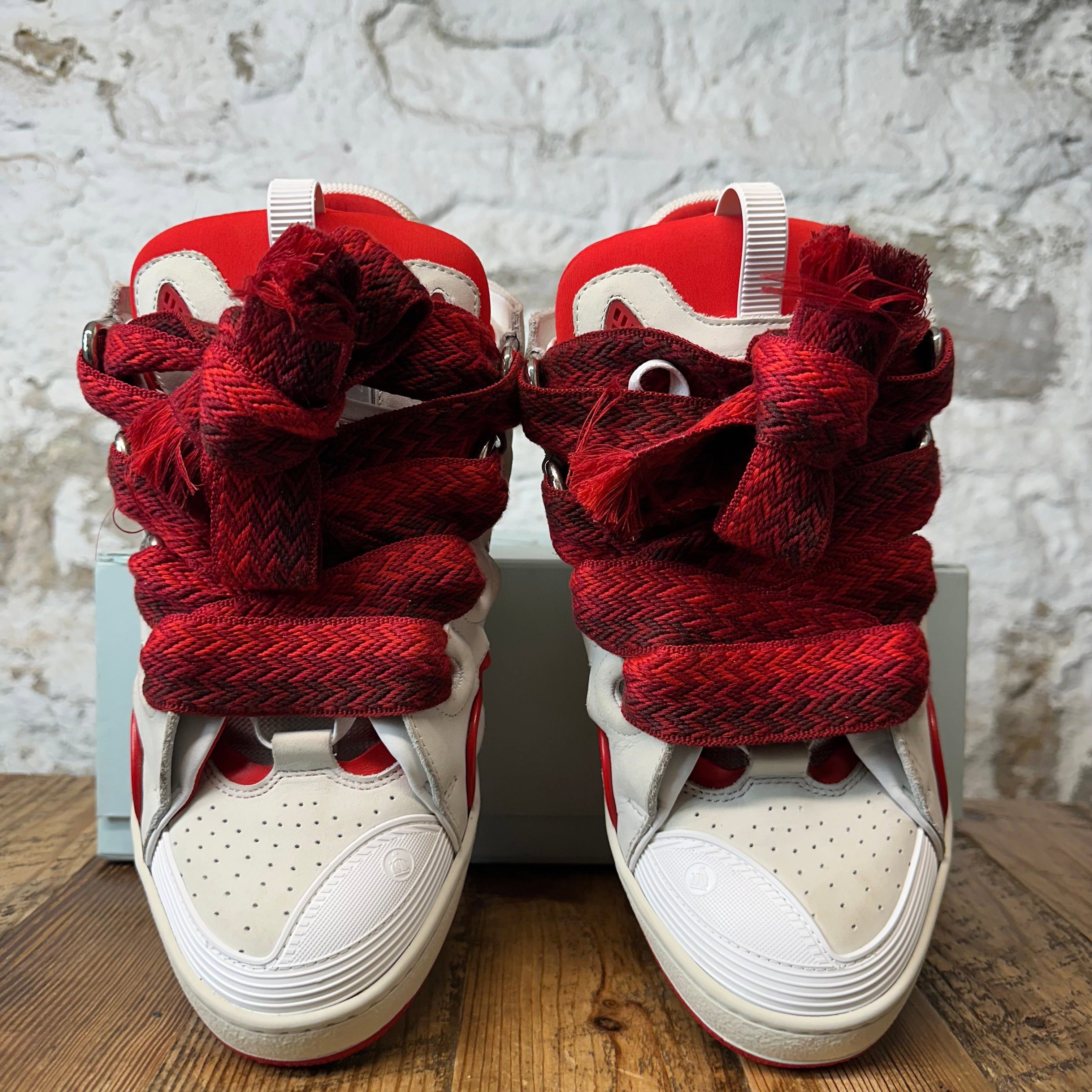 Lanvin Lanvin Curb Red Lace Grey Sneaker Sz 13 (46) Size US 13 / EU 46 - 3 Thumbnail
