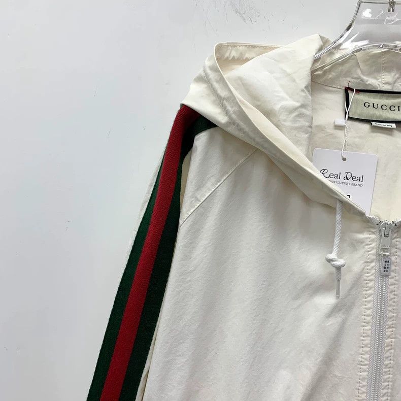 Gucci Gucci Color-blocked striped webbing cotton hooded half-zip Size US XL / EU 56 / 4 - 3 Thumbnail