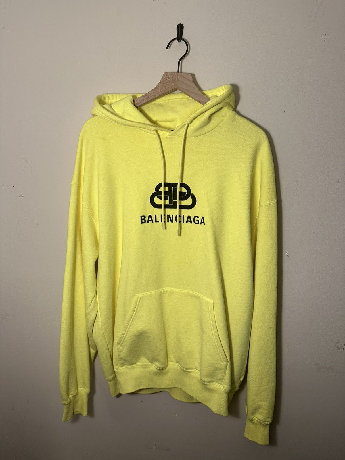 Balenciaga Balenciaga BB Logo Hoodie Neon Yellow Grailed
