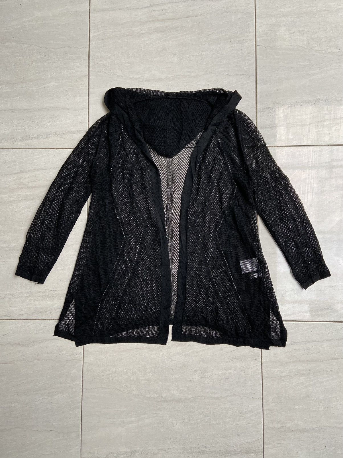 Designer LINEA FORMICA Black Mesh Cardigan Size US M / EU 48-50 / 2 - 1 Thumbnail