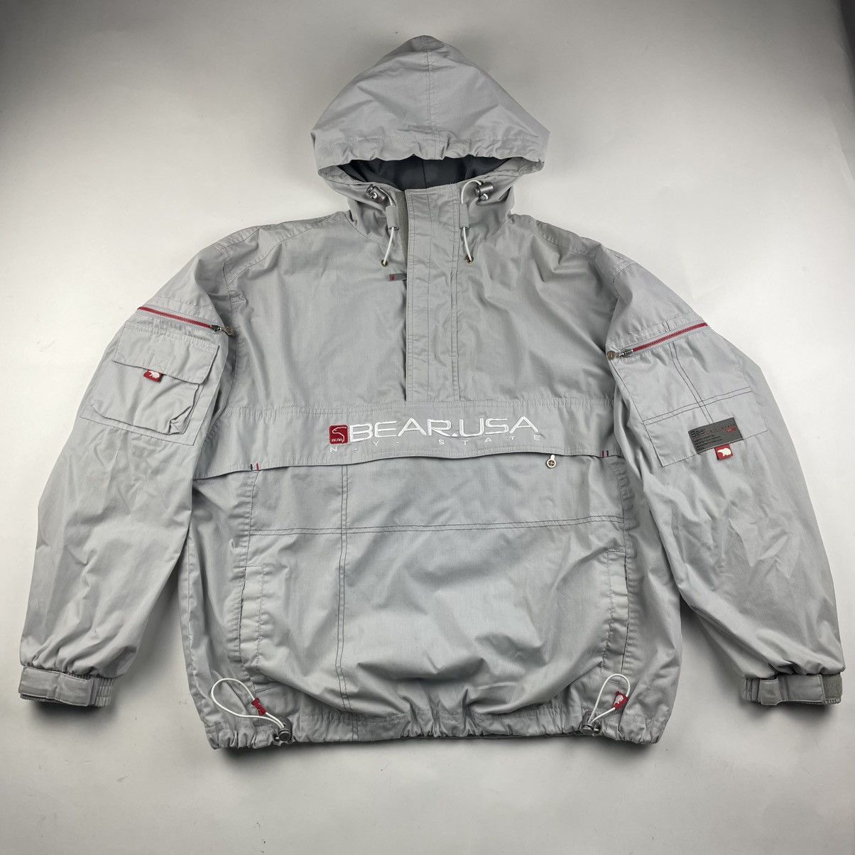Other Y2K Bear Usa NY State Anorak Jacket Pullover Grey Mens S/M Size US S / EU 44-46 / 1 - 1 Thumbnail