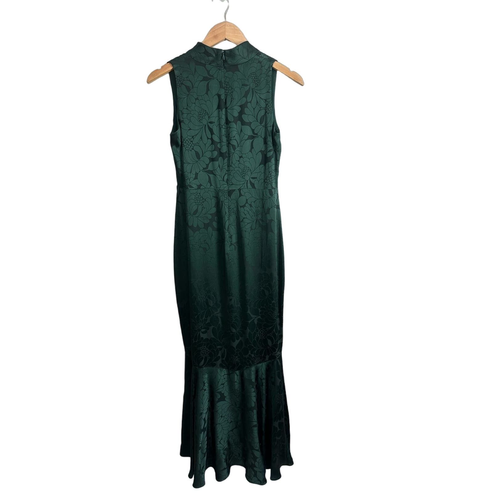 Other Shoshanna Mayburn Floral Satin Green Jacquard Gown Dress 0 Size XS / US 0-2 / IT 36-38 - 5 Thumbnail