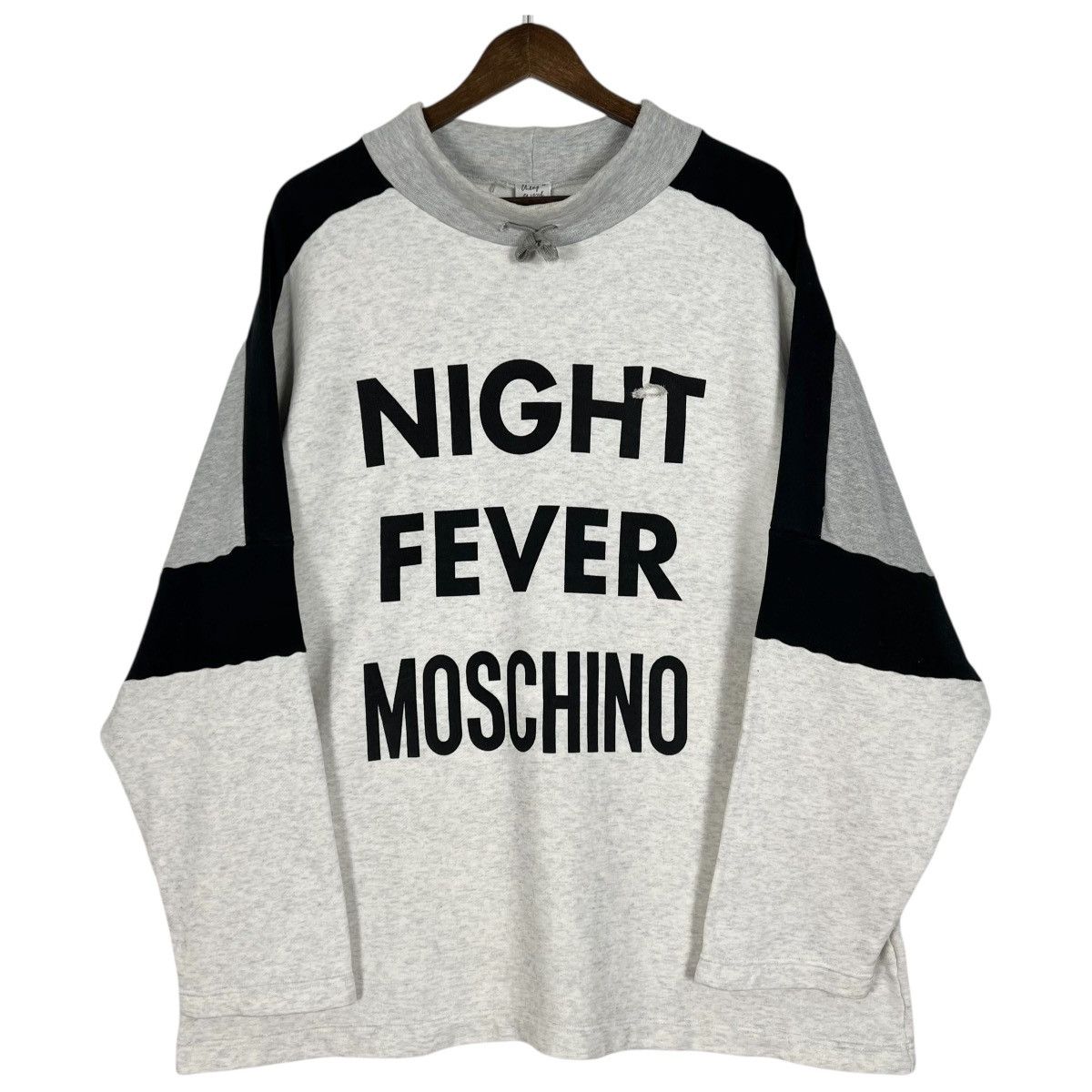 Moschino 90s Vintage MOSCHINO “night fever” Mock Neck Sweatshirt Size US XL / EU 56 / 4 - 1 Thumbnail