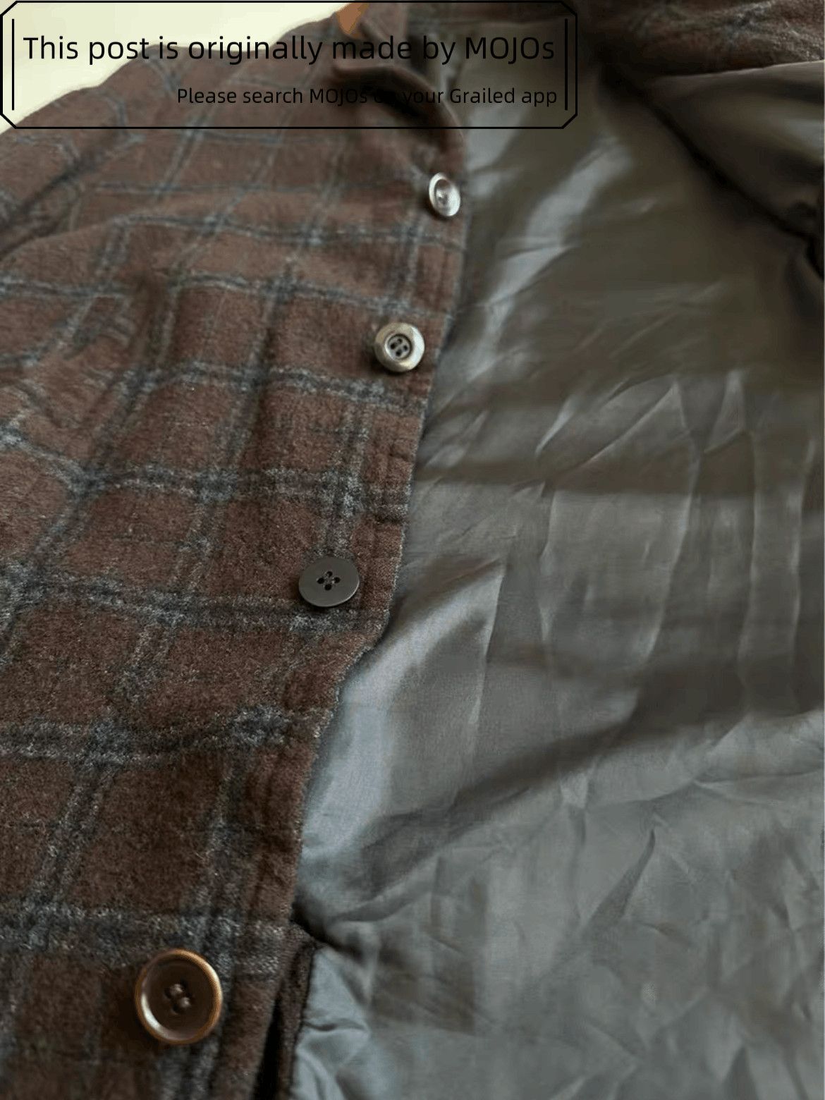 Undercover Sz 2 Undercover Leather Neck Fulling Milling Plaid Coat Size US M / EU 48-50 / 2 - 5 Thumbnail