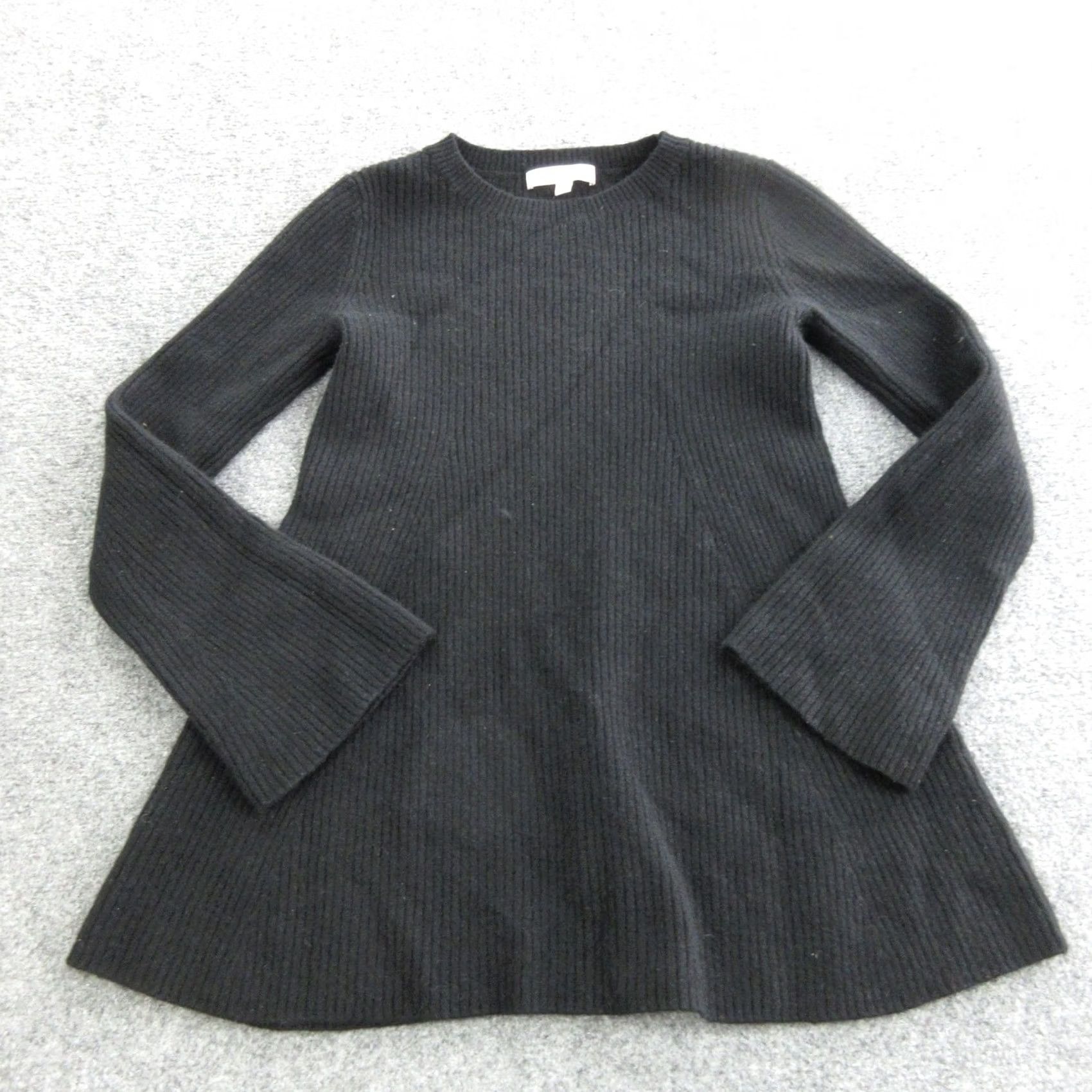 Bell The Cashmere Project Sweater Tunic Womens S Black Crewneck Bell Sleeve Knit 100% Cashmere Size S / US 4 / IT 40 - 2 Thumbnail