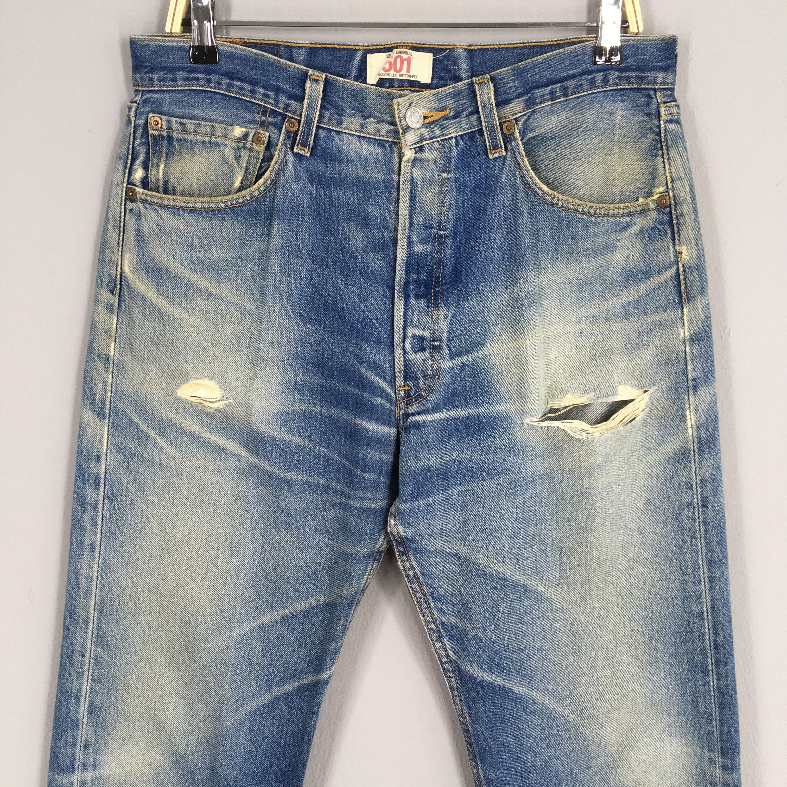 Levi's Size 32x30 Vintage 1980s Levi's 501 Regular Fit Jeans S1943 Size US 32 / EU 48 - 2 Thumbnail