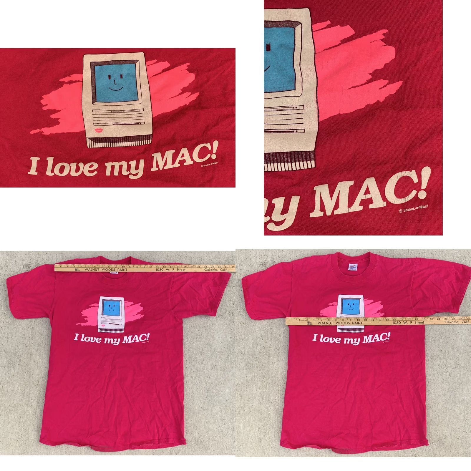 Jerzees VINTAGE I love my MAC! c Smack-a-Mac! T-Shirt L Men Pink 1990s Graphic Tee Jerzees Size US L / EU 52-54 / 3 - 8 Thumbnail