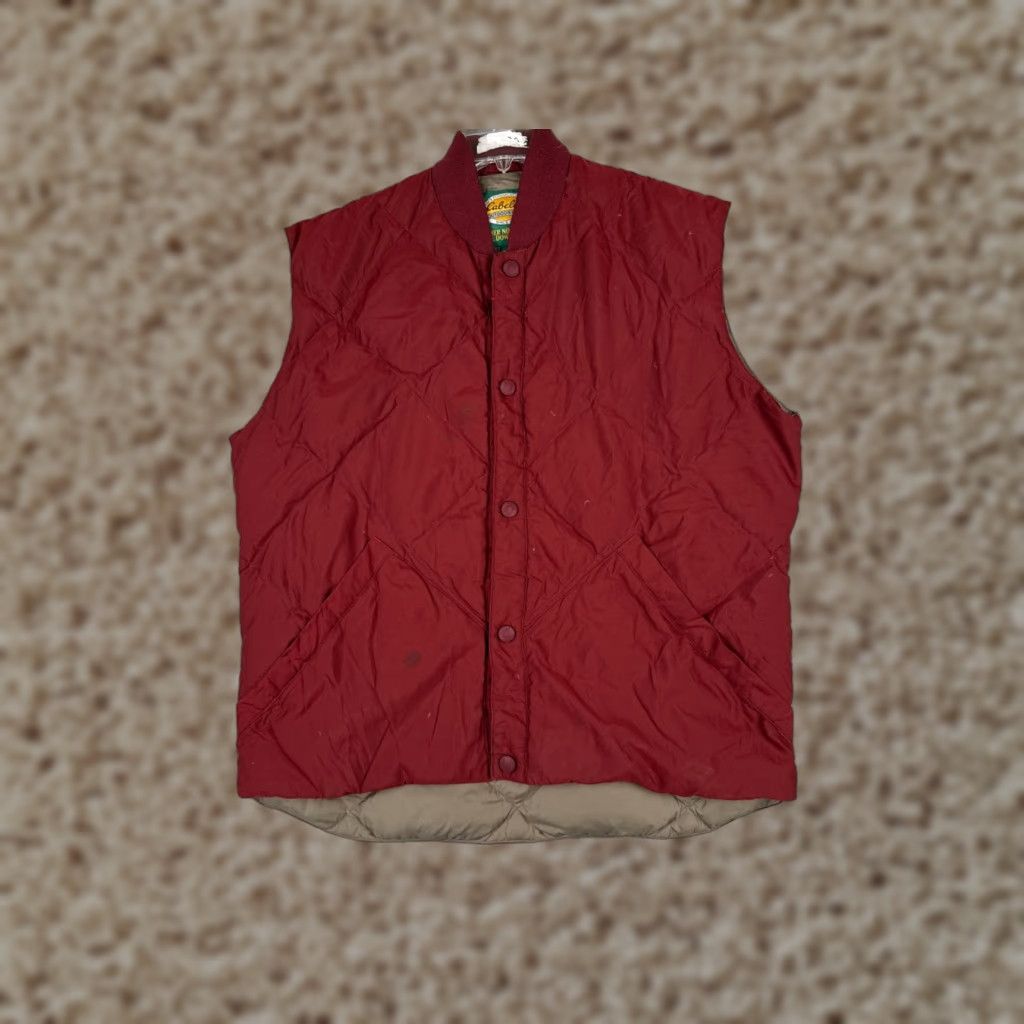 Vintage VINTAGE Cabelas Vest Adult Medium Red Quilted Goose Down Hiking Hunting Button Up Mens Size US M / EU 48-50 / 2 - 1 Thumbnail