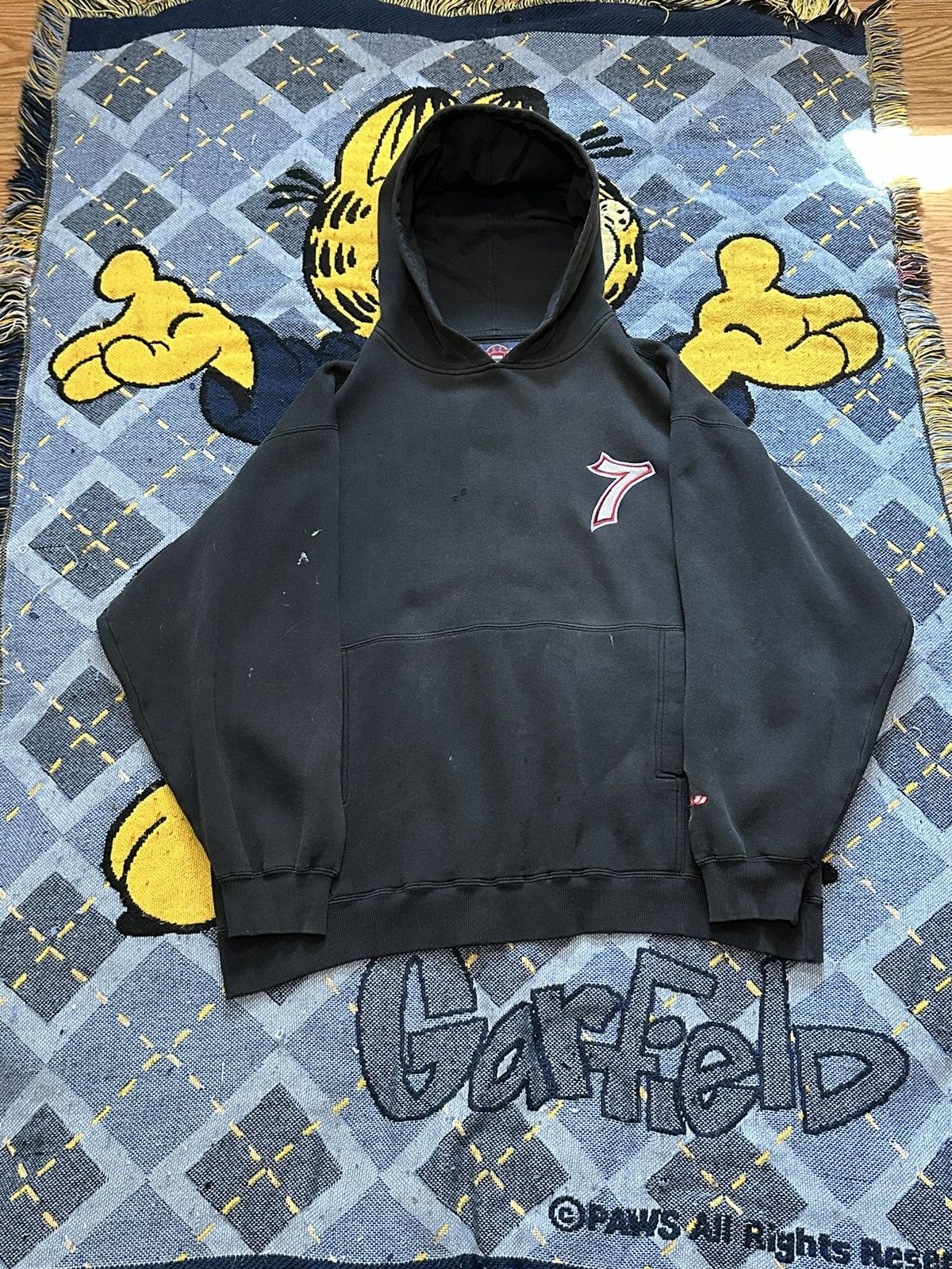 image of Crazy Boxy 90's Jnco Jeans Lucky 7 Lucky Dice Hoodie in Black, Men's (Size 2XL)