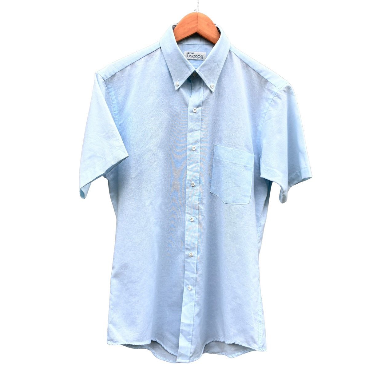 Arrow × Vintage Arrow Brigade Light Blue Short Sleeve Button Down Shirt Size US M / EU 48-50 / 2 - 1 Thumbnail