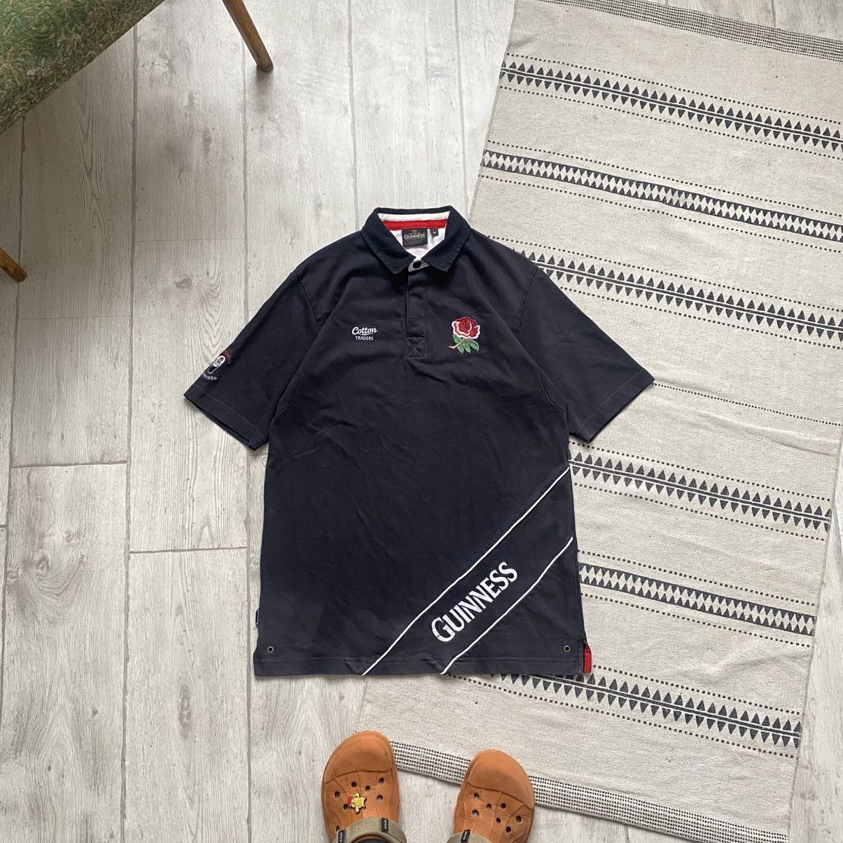 Cotton Traders 🍻 Vintage Faded Guinness England Rugby Polo tee jersey Size US M / EU 48-50 / 2 - 1 Thumbnail