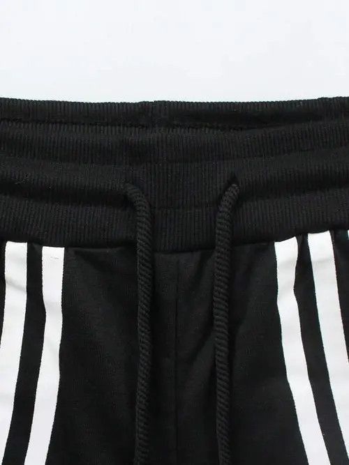 Japanese Brand × Vintage Wide Leg Stripel Y2k Sweatpants Size US 34 / EU 50 - 2 Thumbnail