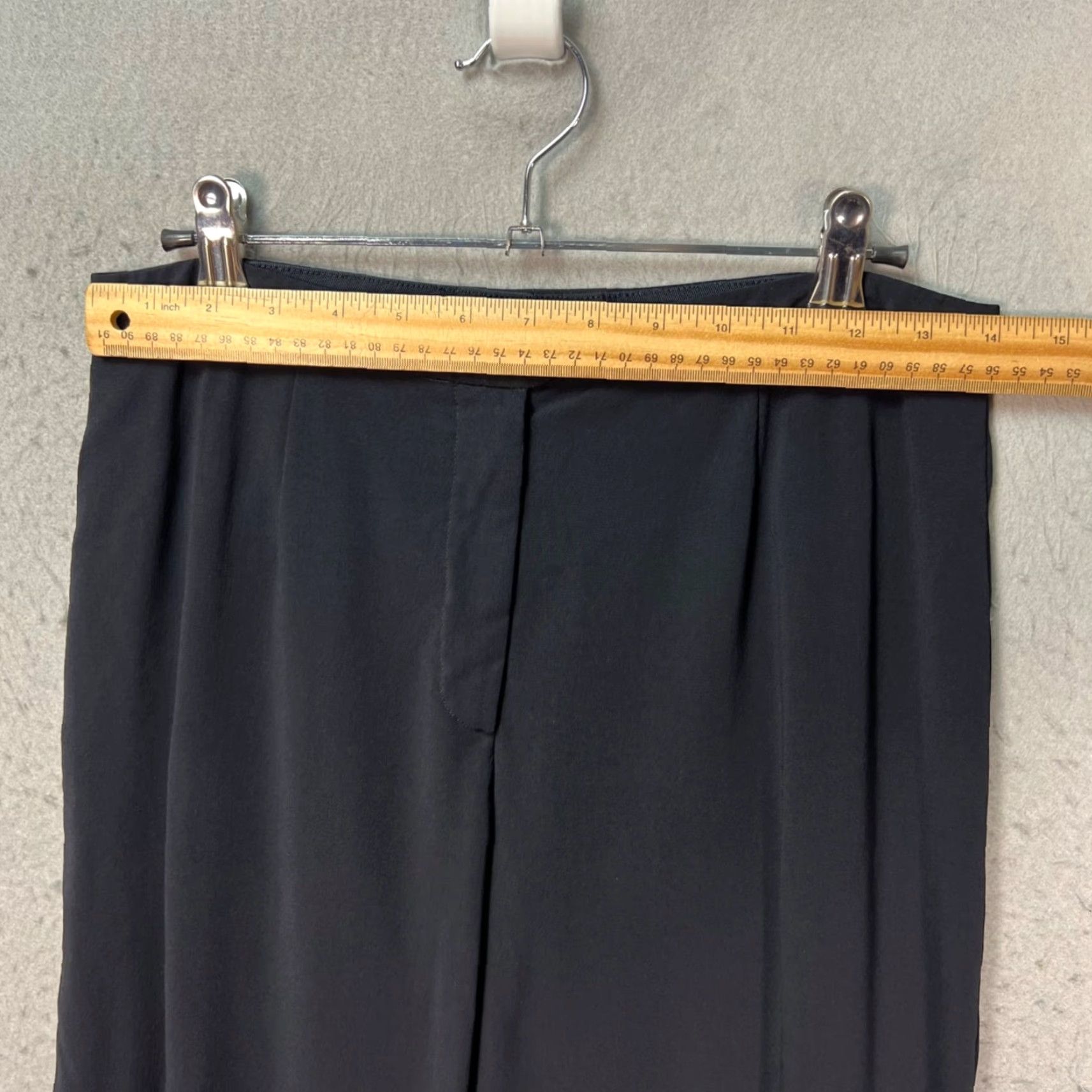Giorgio Armani Giorgio Armani Womens Size 40 Black Wool-Blend Pleated Pants Made In Italy Size 27" / US 4 / IT 40 - 6 Thumbnail