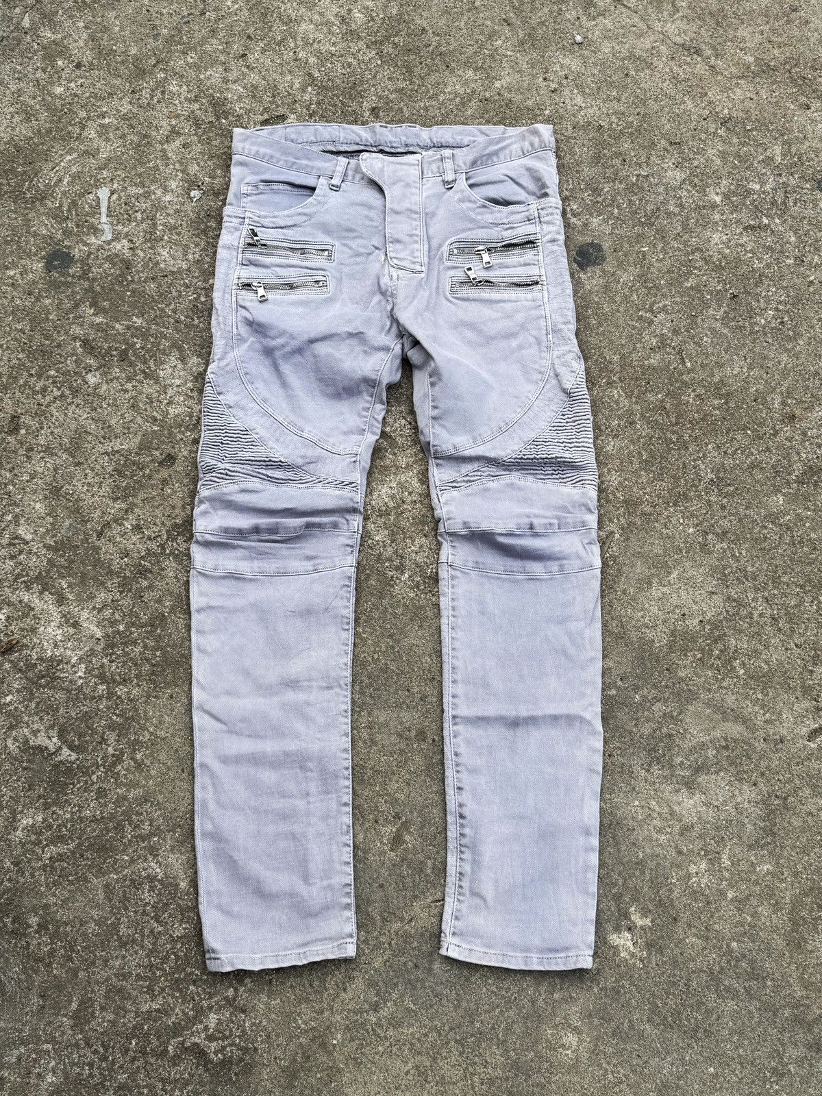 Balmain Decarnin Balmain Homme AW09 Heavy Biker Jeans | Grailed