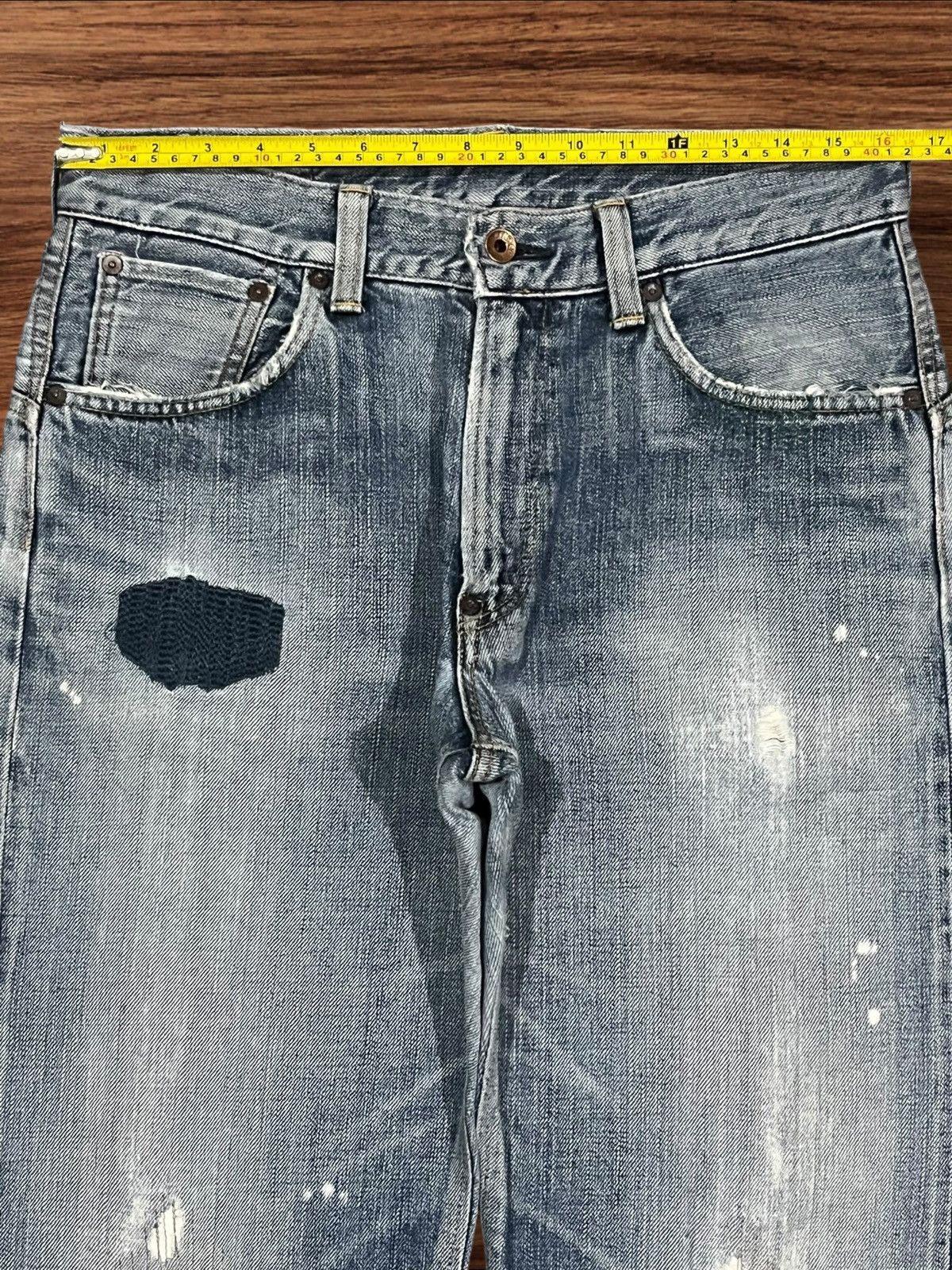 Edwin × Japanese Brand × Takeo Kikuchi Vintage Japanese Brand Edwin Paint Splattered Selvedge Jeans Size US 32 / EU 48 - 16 Thumbnail