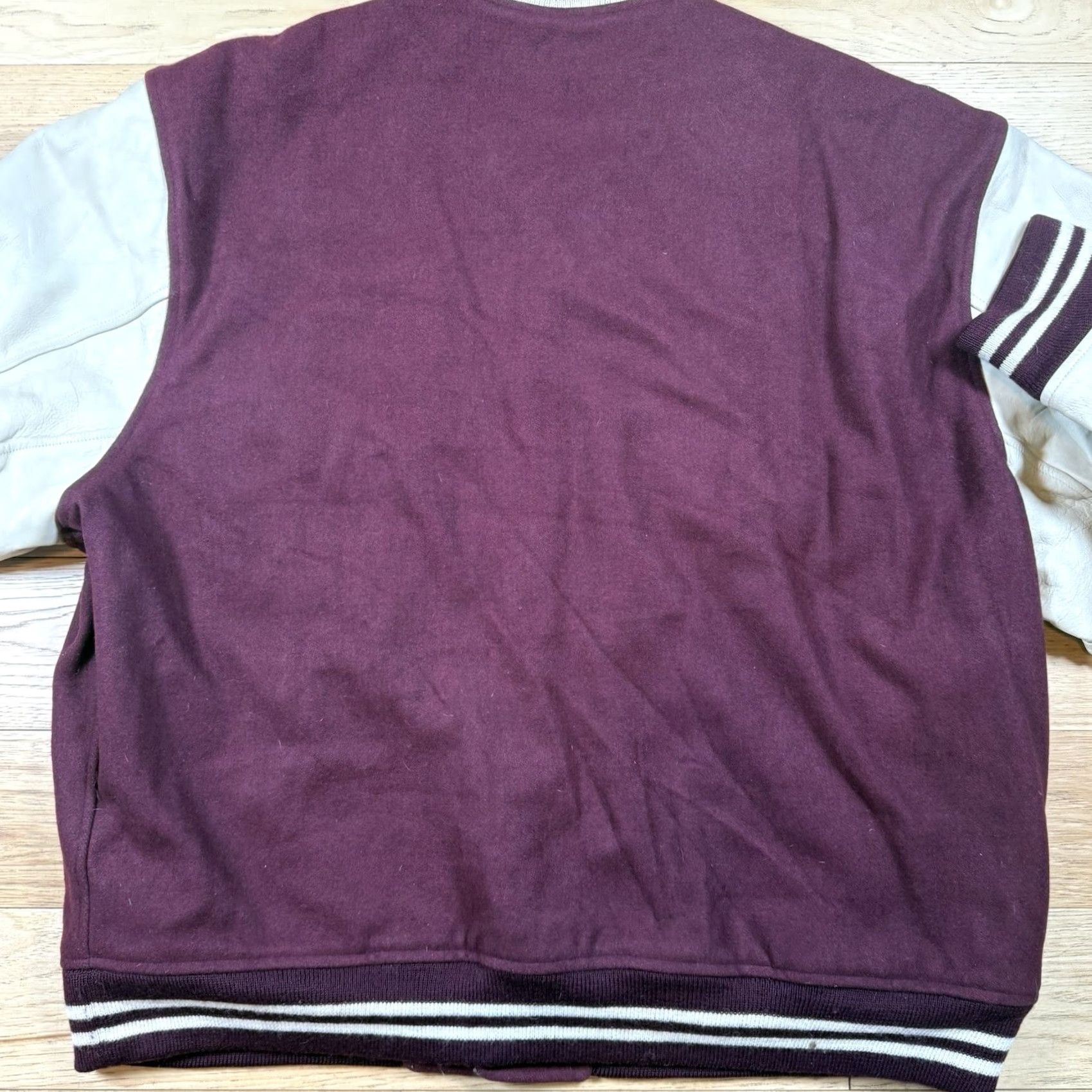 Champion VINTAGE Polo Ralph Lauren Leather Varsity Jacket Mens 3XL Burgundy Red 1967 Jeans Style Varsity 1960s 3XL Mens Leather Jacket Size US XXL / EU 58 / 5 - 7 Thumbnail
