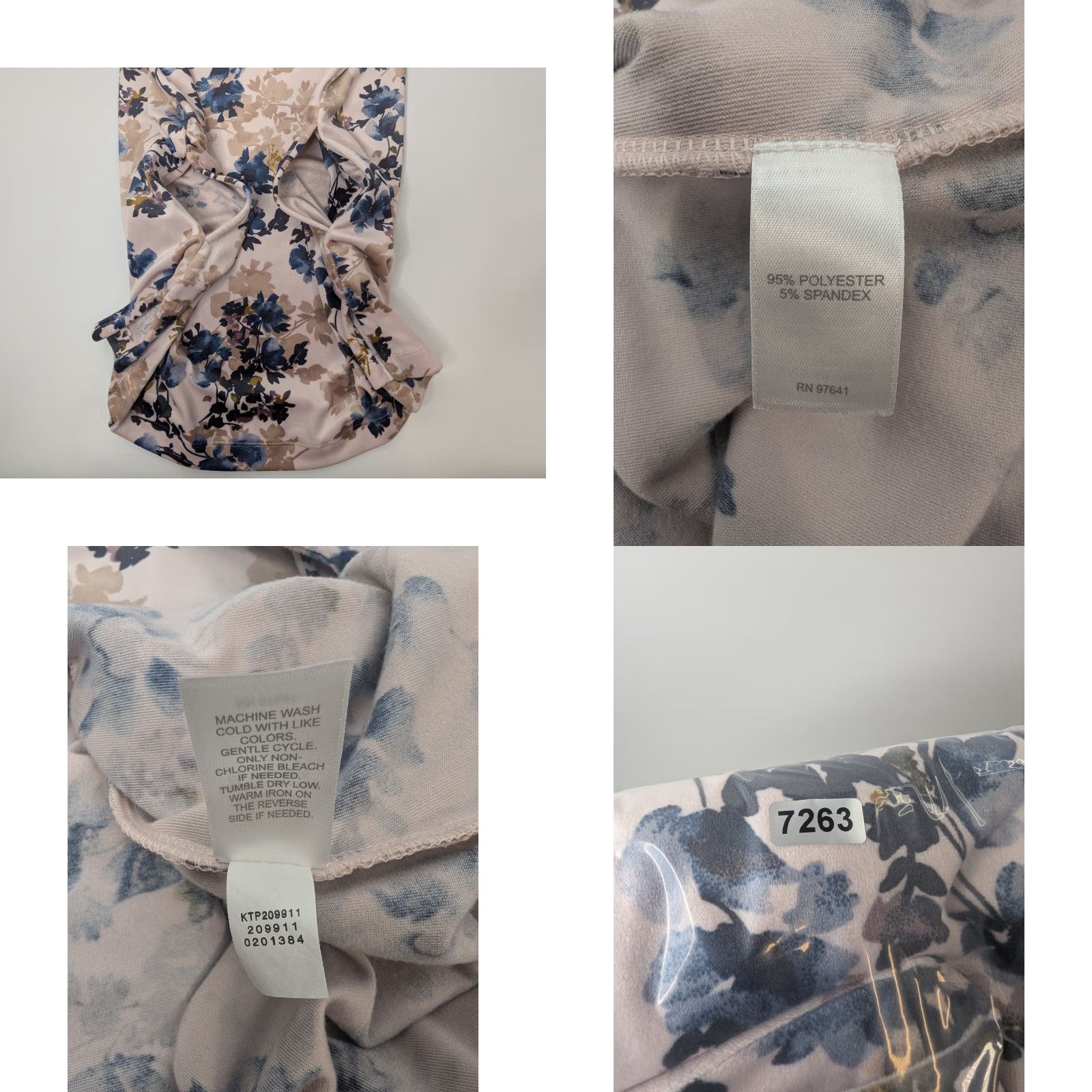 J. Jill J. Jill Pullover Long Sleeve Tunic Top M Dusty Rose Blue Floral Velour Women Shirt Size M / US 6-8 / IT 42-44 - 8 Thumbnail