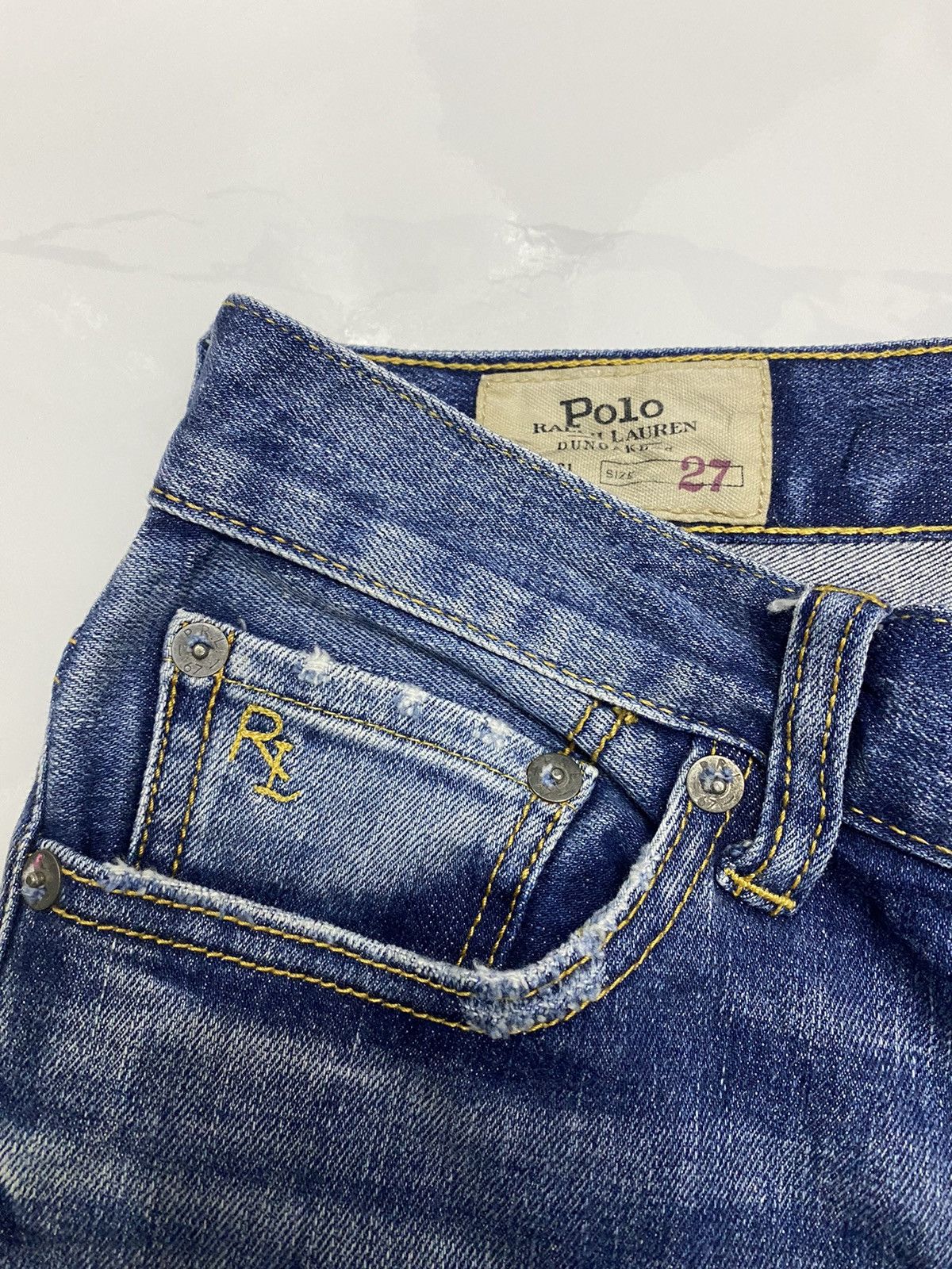 Polo Ralph Lauren POLO RALPH LAUREN DISTRESSED SLIM FIT DENIM JEANS Size US 28 / EU 44 - 8 Thumbnail
