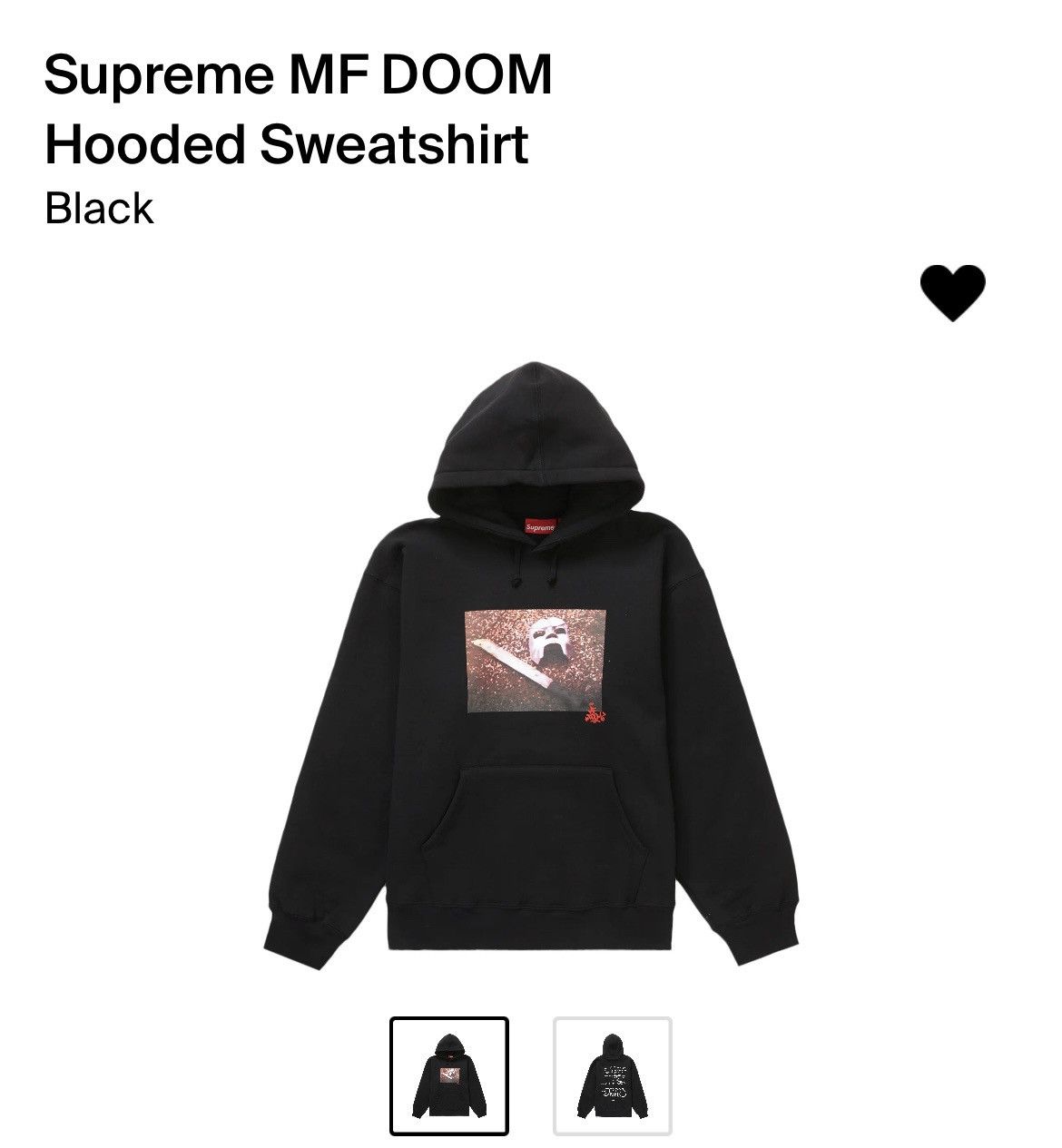 image of Mf Doom Hoodie in Black, Men's (Size XL)