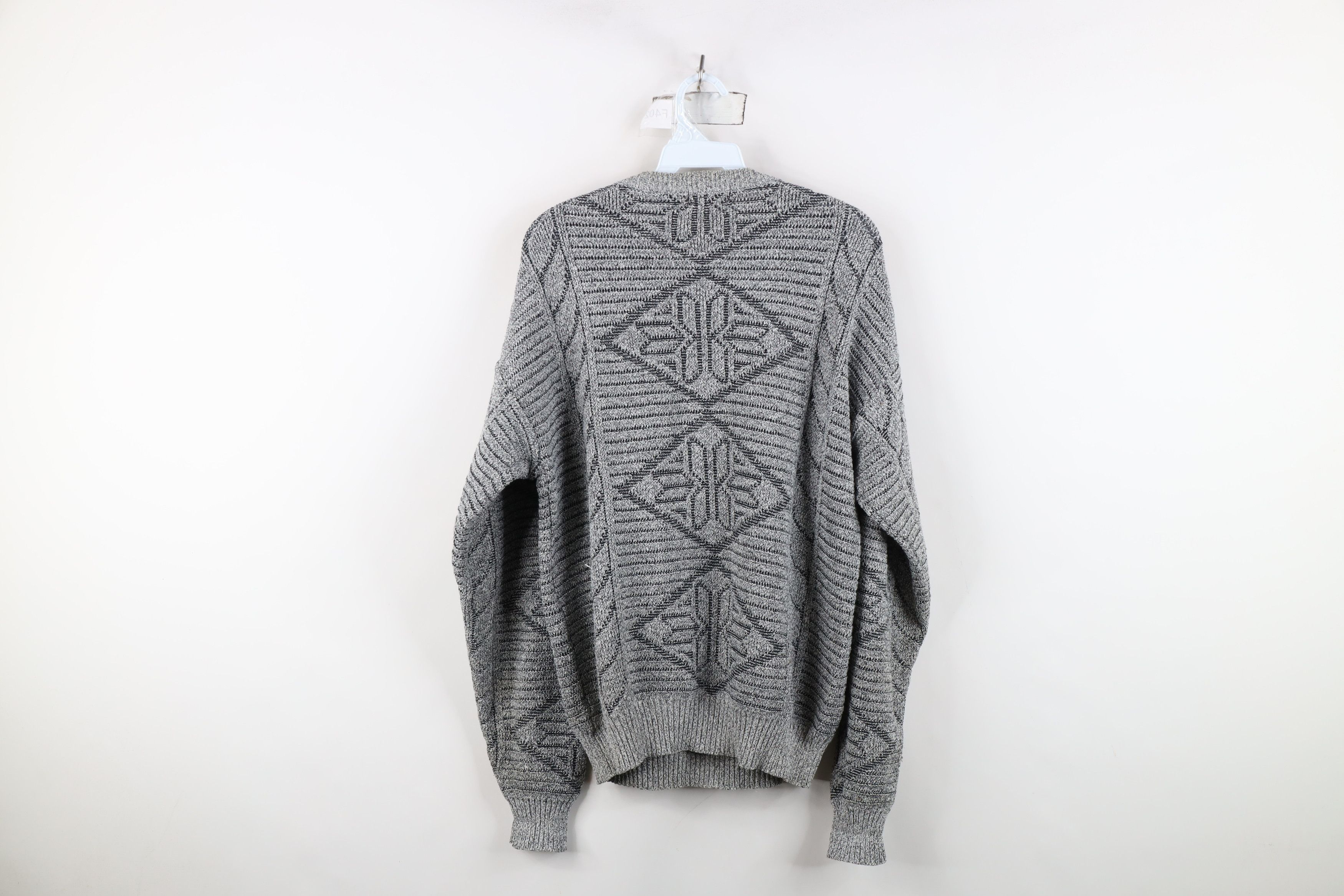 Vintage Vintage 90s Streetwear Ribbed Knit Crewneck Sweater Gray Size US M / EU 48-50 / 2 - 12 Thumbnail