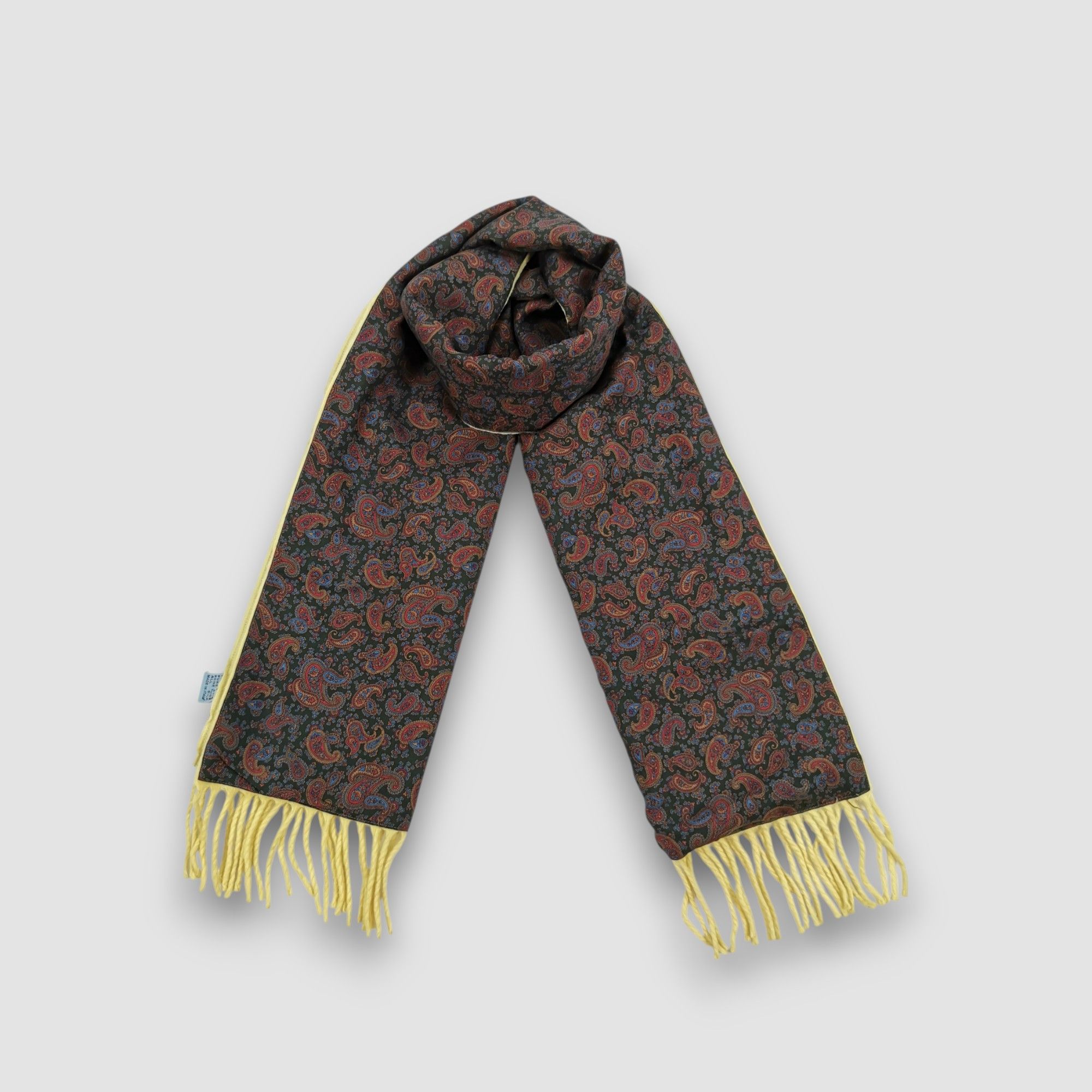 Japanese Brand Vintage Larusmiani Milano SILK Scarf Paisley Winter Scarves Size ONE SIZE - 4 Thumbnail