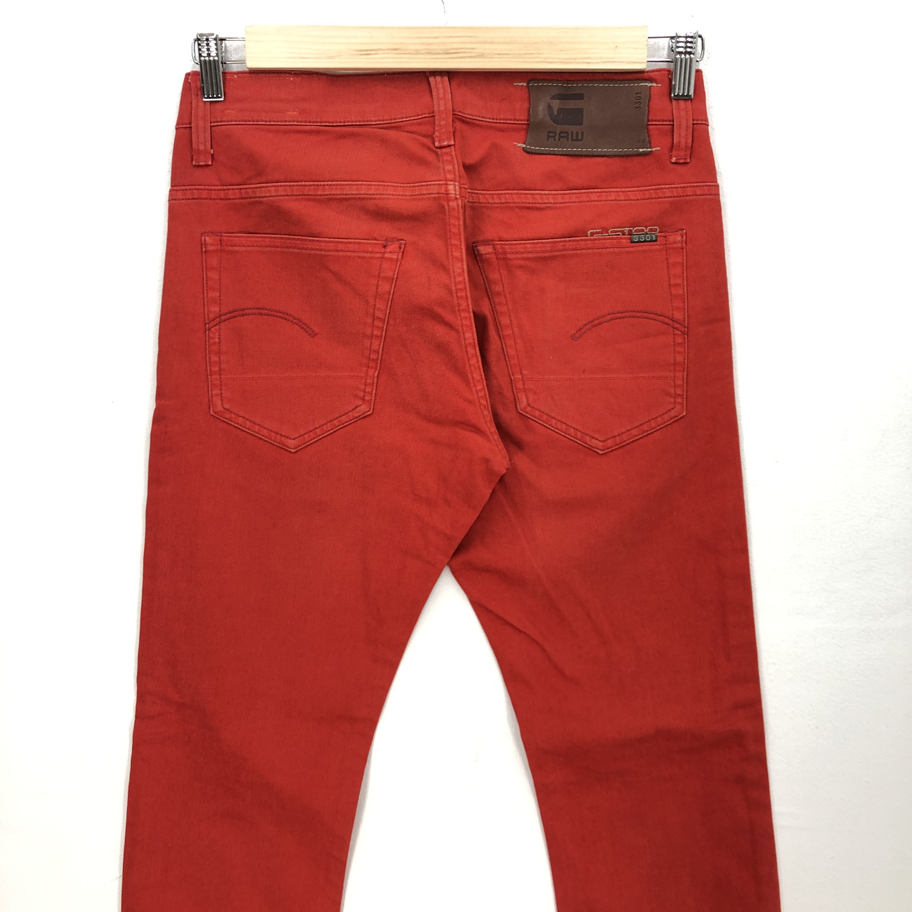 G-Star Vintage G-Star Raw Jeans Japanese Denim Red Colour Pants Size US 33 - 4 Thumbnail