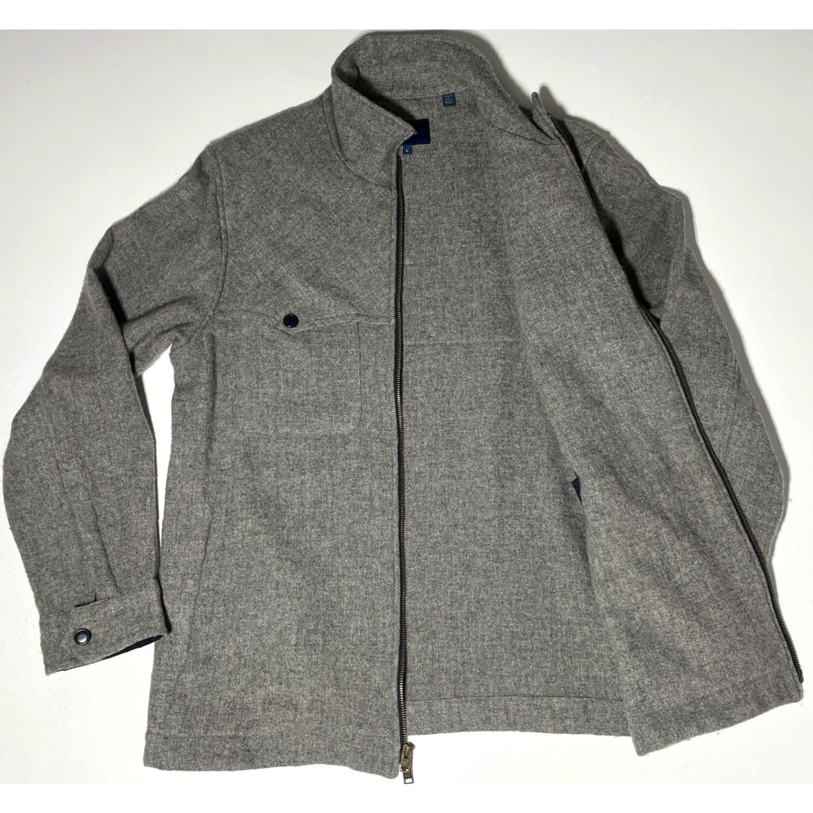 Faconnable VINTAGE Façonnable Men's Full Zip Jacket 100% Wool Gray L Wool Jacket Mens Size L Gray Classic Designer City Tweed Pockets Size US L / EU 52-54 / 3 - 4 Thumbnail