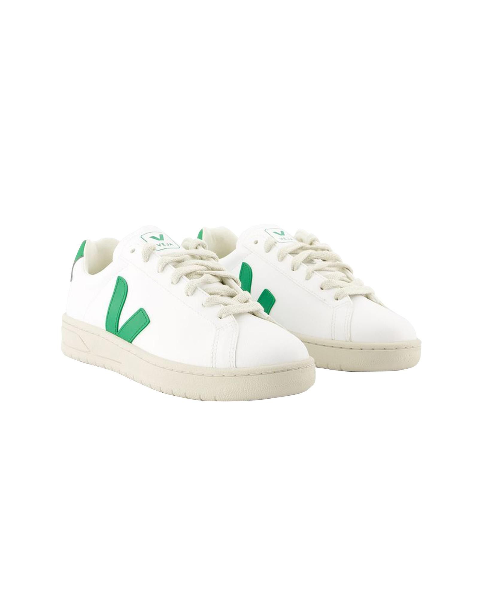 image of Veja White Emerald Synthetic Leather Urca Sneakers, Women's (Size 5)