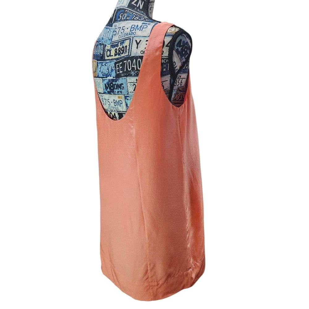 Joie Joie Coral Peach Sleeveless Tank Sheath Silk Dress Small Size S / US 4 / IT 40 - 3 Thumbnail