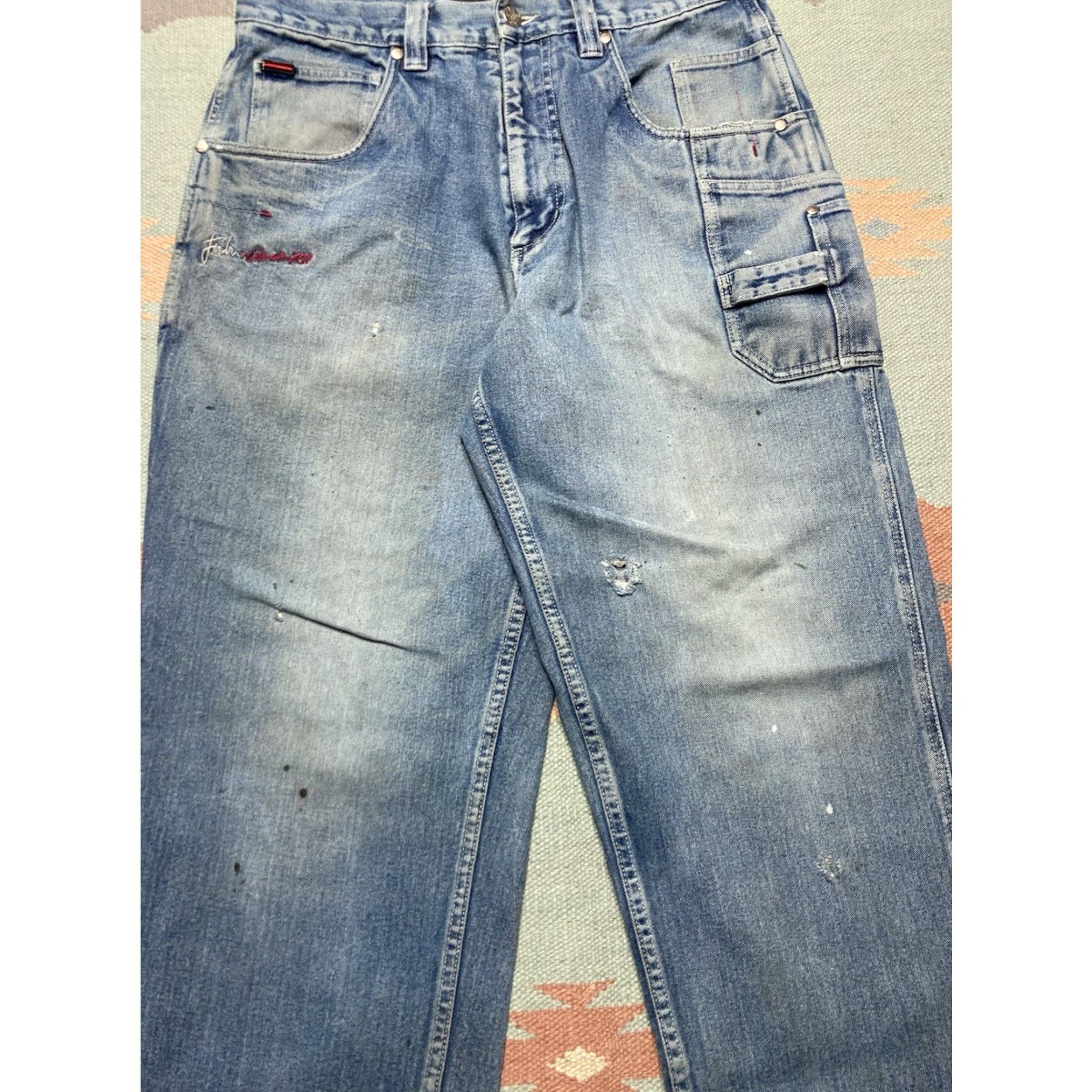 Fubu VINTAGE FUBU Jeans Men 34 Hip Hop Wide-Leg Blue 34x33 JNCO style Grunge Baggy Size US 34 / EU 50 - 7 Thumbnail
