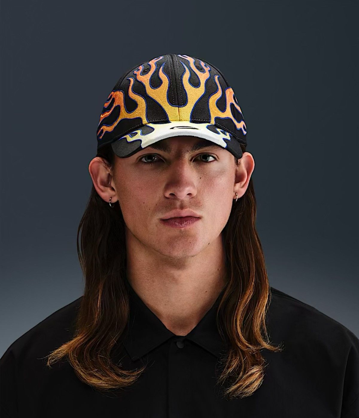 Nike × Vintage BLACK Nike Flame Hat y2k | Grailed