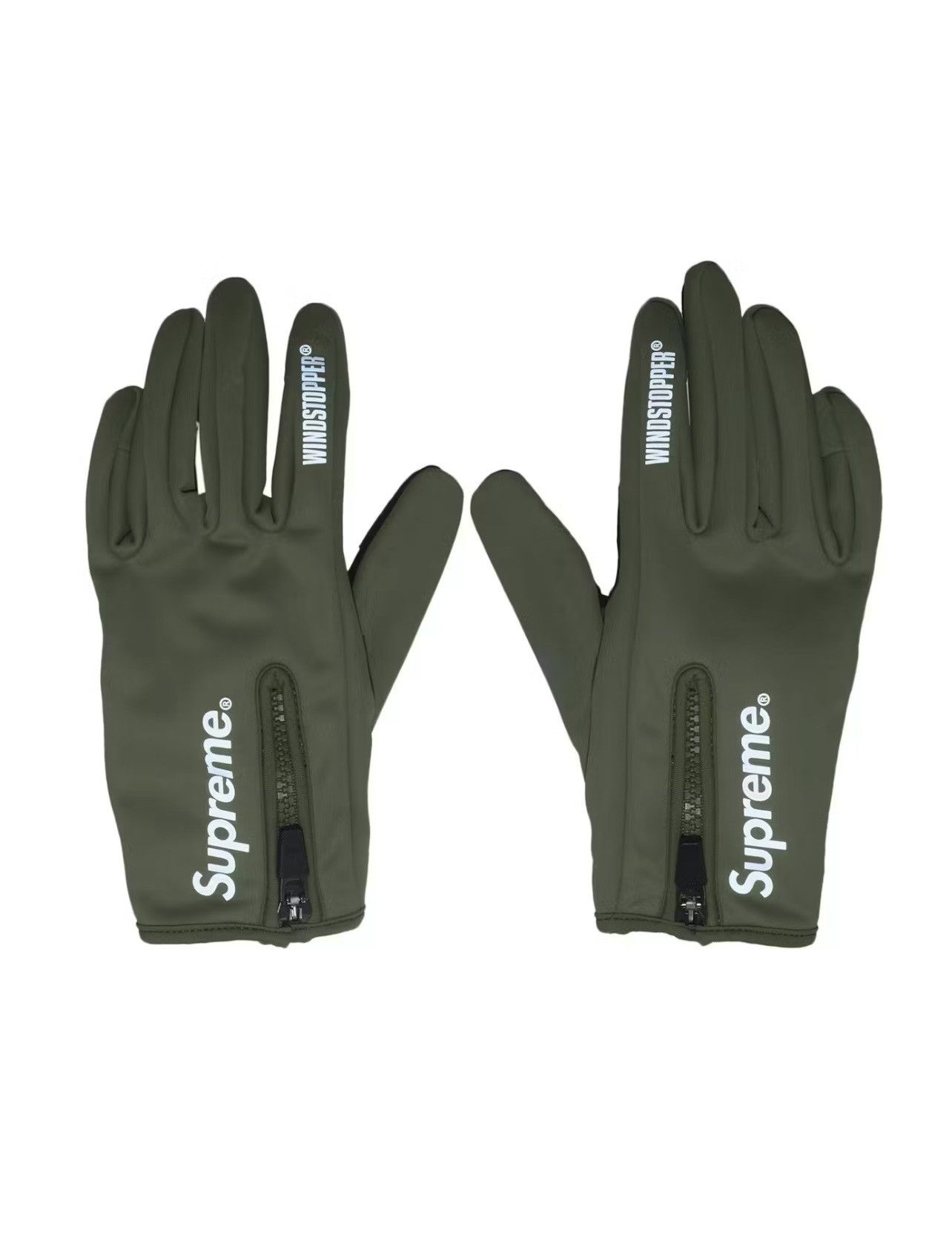 Supreme Supreme WINDSTOPPER Reflective Zip Gloves Olive Size MEDIUM Size ONE SIZE - 2 Thumbnail