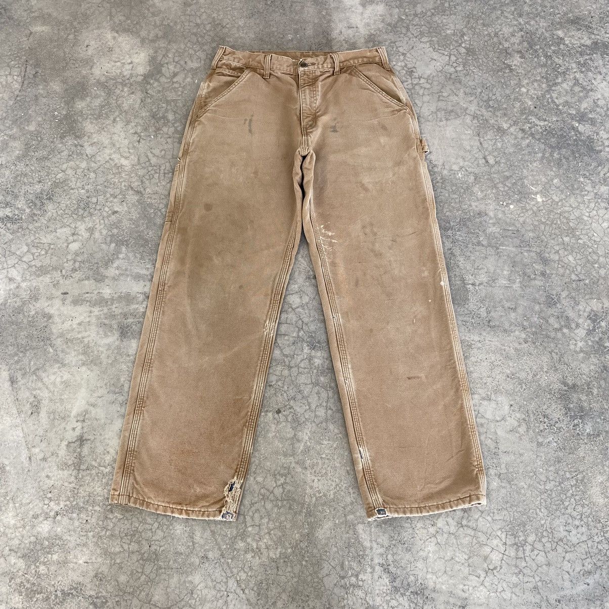 Carhartt Vintage Carhartt Blanket Lined Faded Dirty Carpenter Pants Size US 31 - 4 Thumbnail