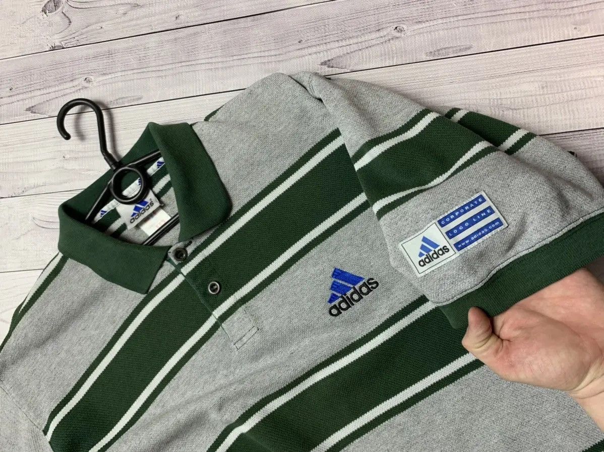 Adidas Vintage tee adidas polo striped rare Size US L / EU 52-54 / 3 - 2 Thumbnail