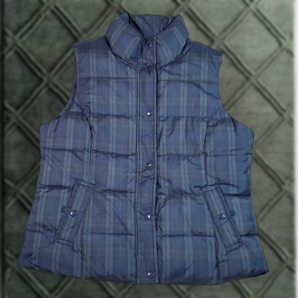 Vintage VINTAGE GH Bass & Co Vest Womens Large Blue Plaid Puffer Duck Down Hunting Size L / US 10 / IT 46 - 1 Thumbnail