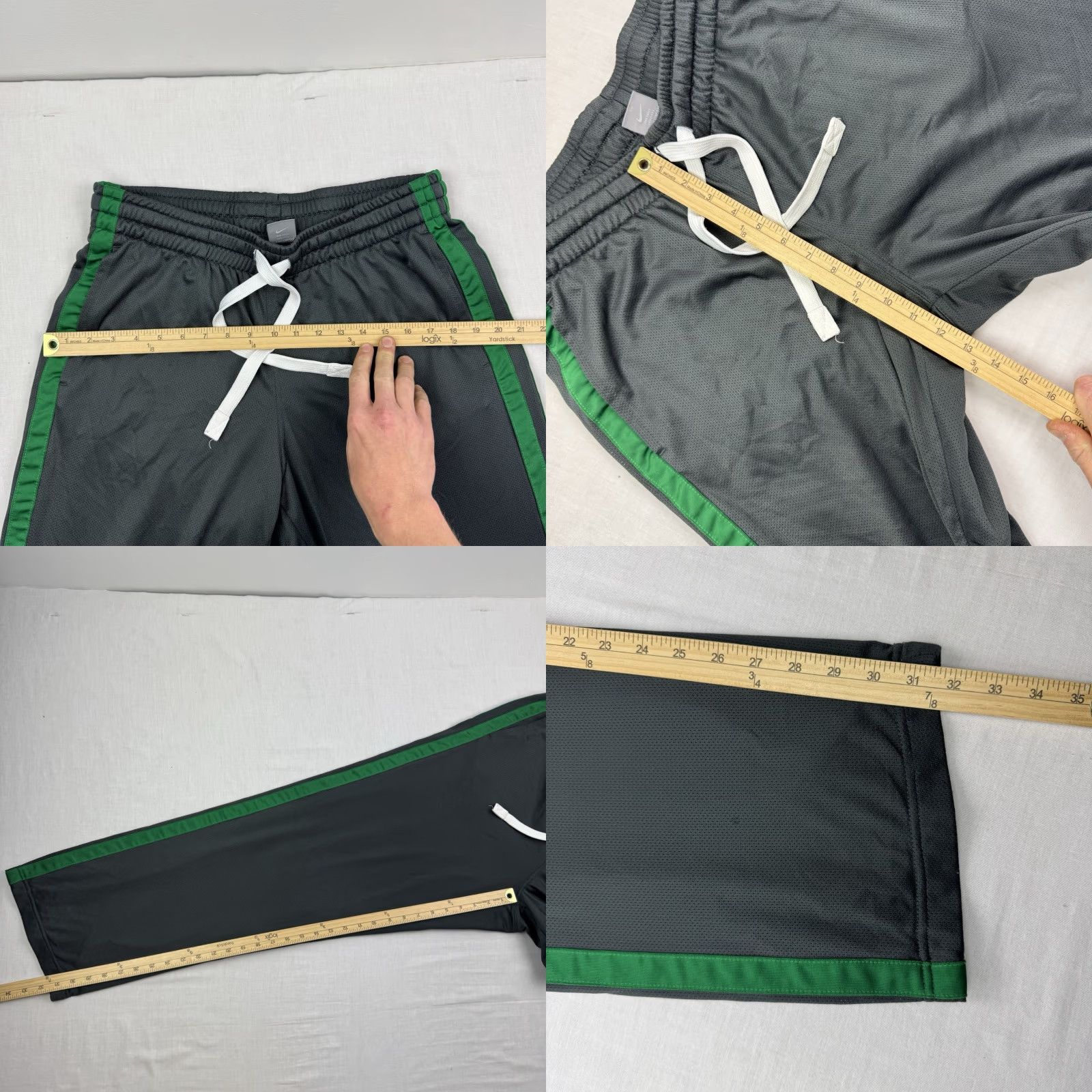Nike VINTAGE Nike Track Pants Adult Large Gray Silver Tag Grunge 90s Basketball Sports Mens Large Size US 33 - 8 Thumbnail