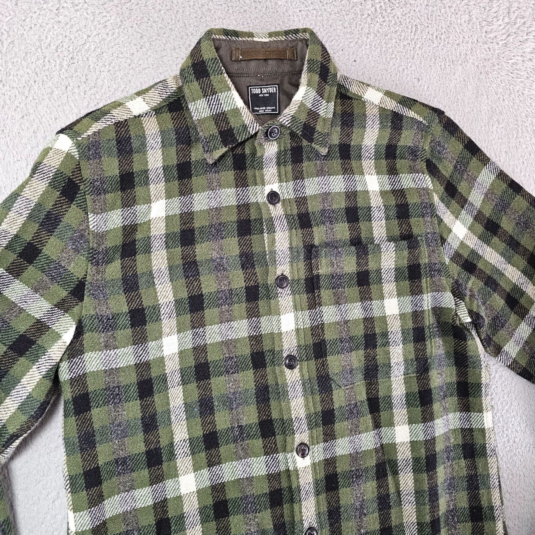 Todd Snyder Todd Snyder Shirt Mens XS Green Plaid Wool Blend Button-Up Long Sleeve Casual Travel Clothing Mens XS Green Plaid Wool Blend Button-Up Shirt Size US XS / EU 42 / 0 - 2 Thumbnail