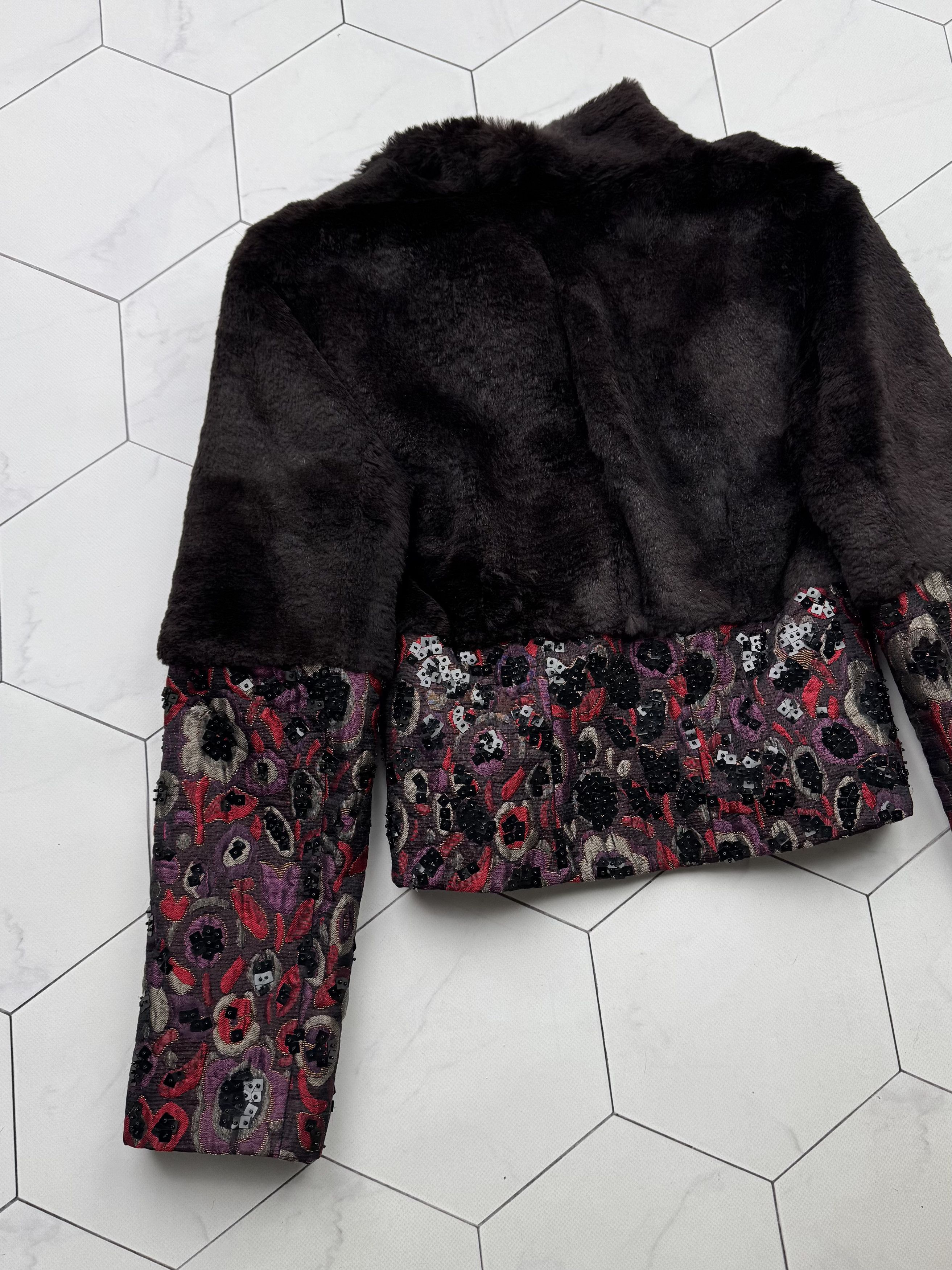 Custo Barcelona Vintage Cropped Real Fur Jacket (B470)