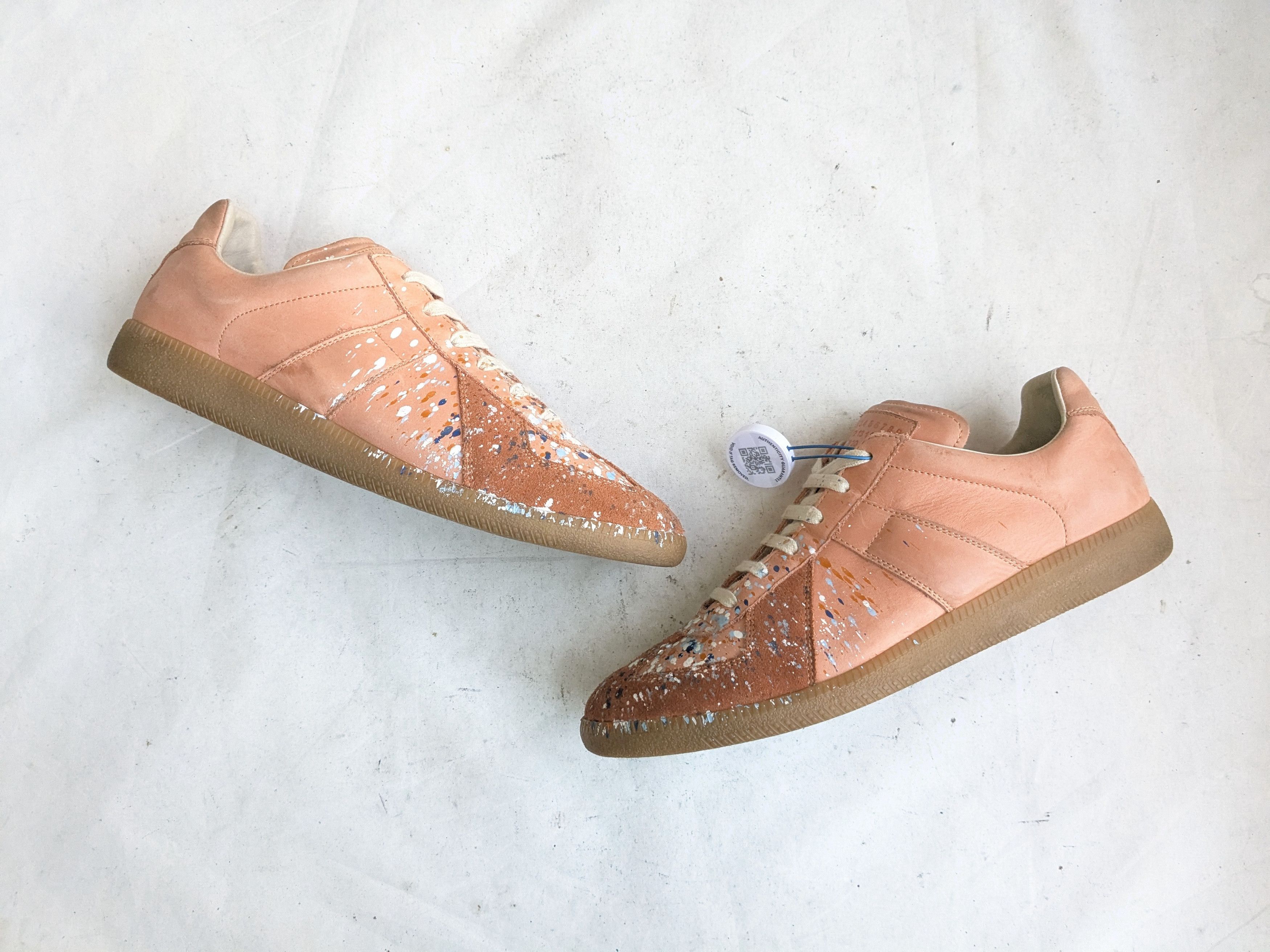 Maison Margiela Maison Margiela GAT Replica Orange Paint Splatter 10 43 Low Size US 10 / EU 43 - 1 Thumbnail